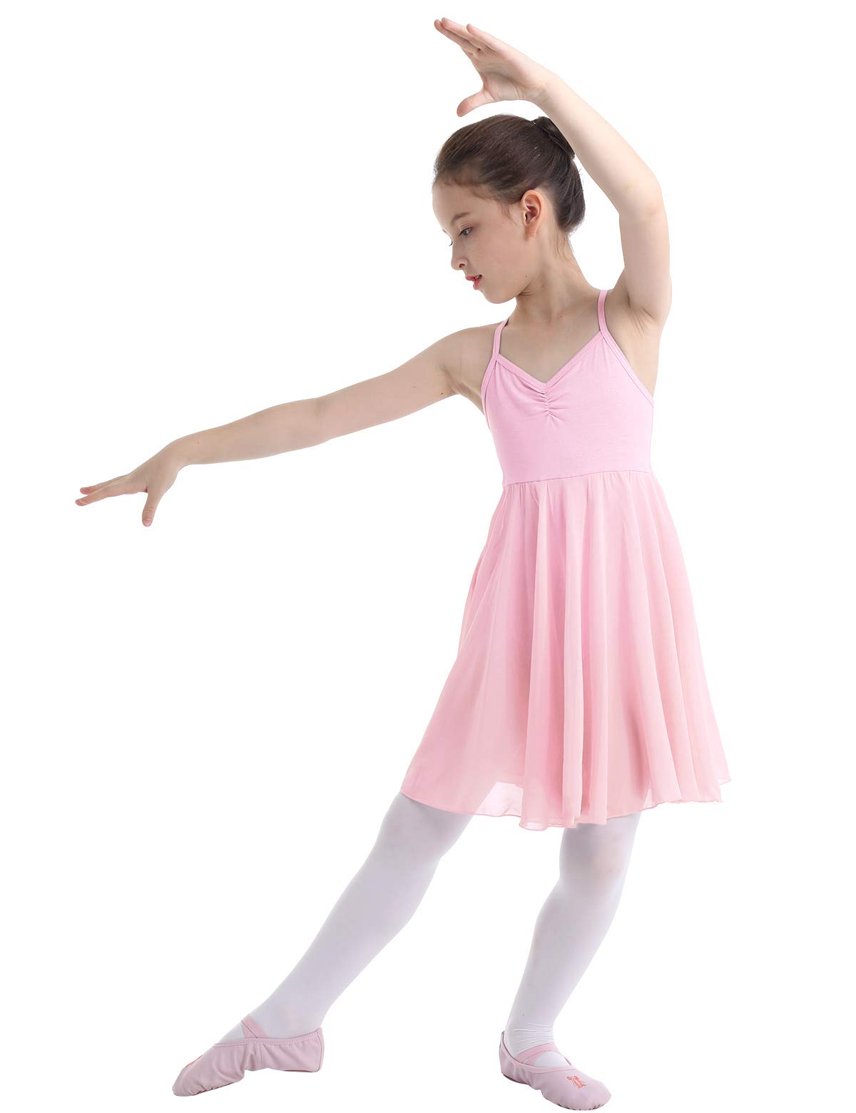 Girls Ballet Leotard with Chiffon Tutu Skirt - Dance Camisole Gymnastic Dress for Kids - Perfect for Ballet, Gymnastics, Recitals & Dance Performances