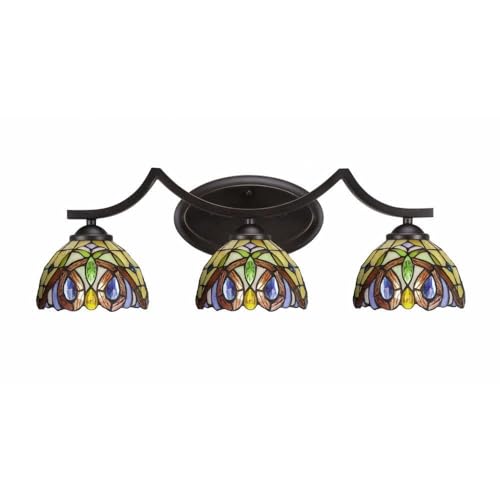 Zilo 3-Light Bathroom Vanity Light Fixture in Dark Granite - Modern LED Mirror Lighting for Bathroom, Bedroom, and Dressing Room (Model 553-DG-9445)