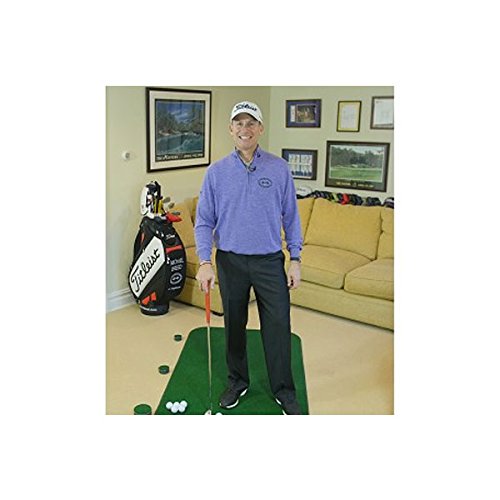 Premium Golf Competitor V2 Series 3' x 9' Practice Putting Mat with 3 Cups - Indoor/Outdoor Golf Training Green for Home, Office & Backyard Practice
