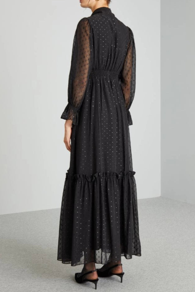 Elegant Embellished Foulard Dress for Women - Perfect for Parties, Weddings & Special Occasions