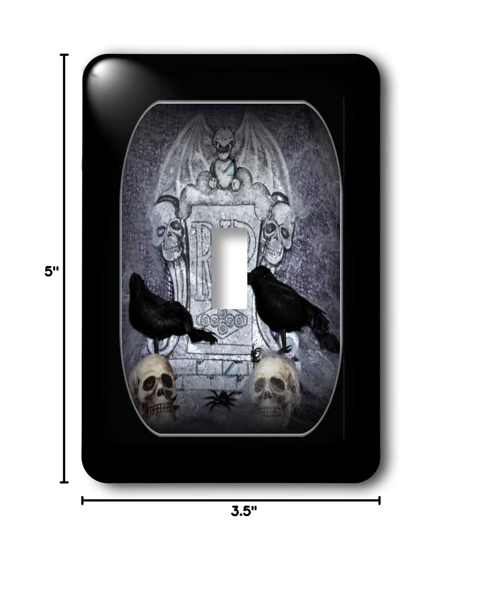 3D Halloween Skull Light Switch Cover - Gothic Crow Design for Home Decor | Perfect for Halloween Party, Haunted House, and Spooky Room Decorations