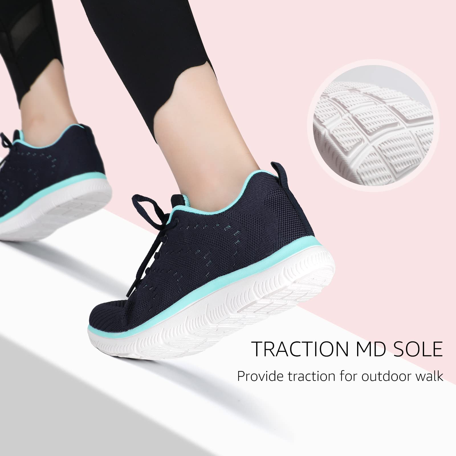 STQ Women's Lightweight Tennis Shoes - Comfortable Walking & Athletic Sneakers for Gym, Workout, Cross Training - Perfect for Running, Fitness & Casual Wear