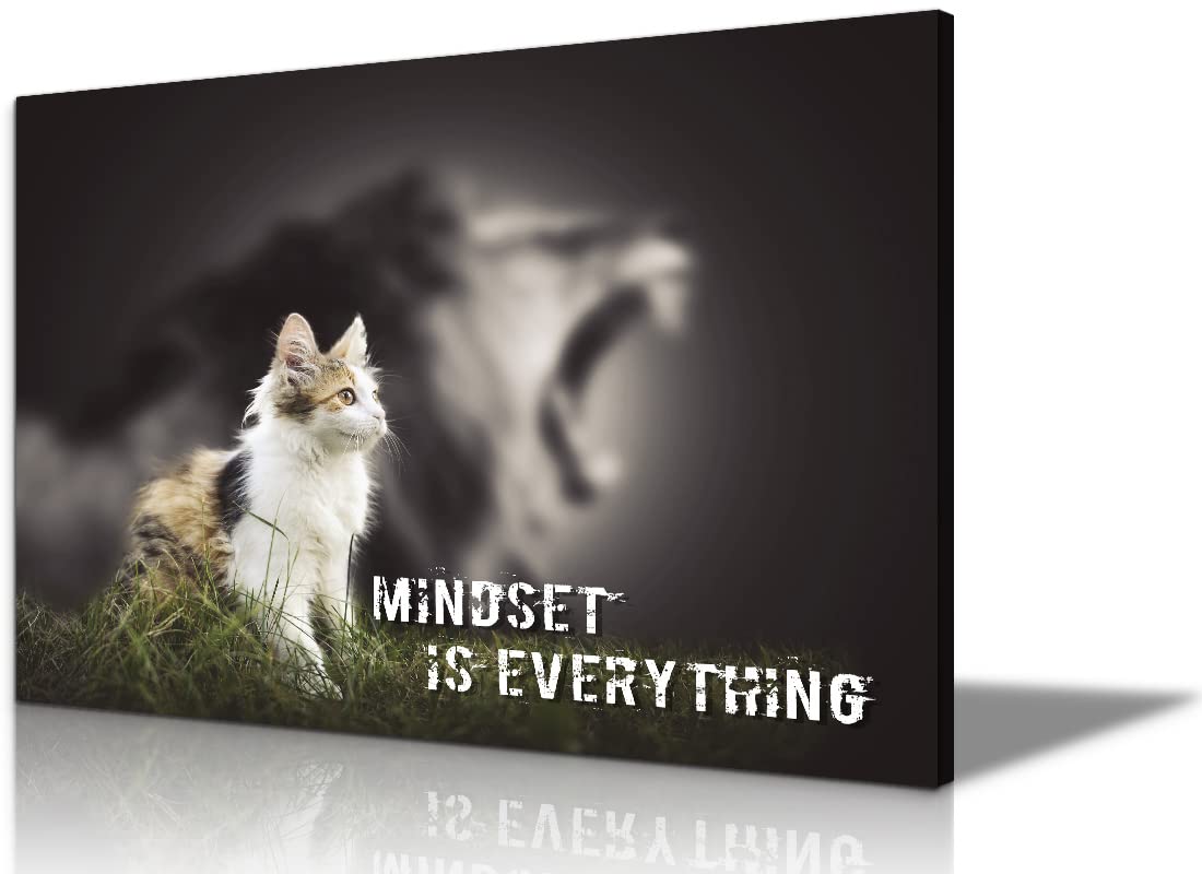 Mindset is Everything Wall Art - Motivational Office Posters with Positive Affirmations & Inspirational Quotes (28x40 Inches) - Perfect for Office, Classroom & Home Decor to Boost Productivity & Confidence