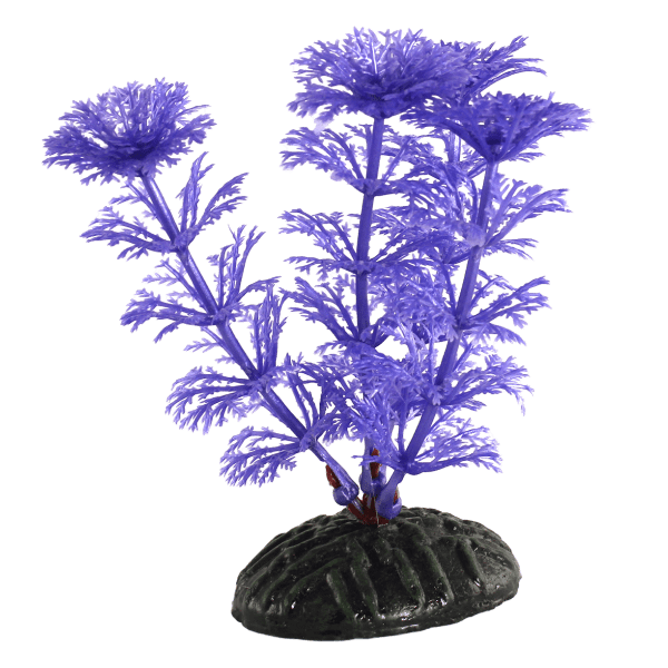 Purple Cabomba Plastic Betta Fish Plant (4 Pack) - Realistic Aquarium Decor for Betta Tanks, Fish Bowls & Home Aquascaping