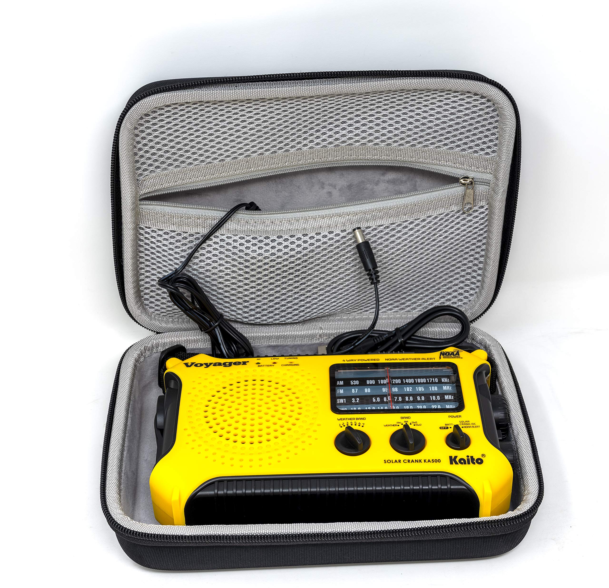 Kaito RC500 EVA Hard Shell Protective Case with Double Zipper & Carry Handle for Voyager KA500 Emergency Radio - Perfect for Outdoor Adventures, Camping, Hiking and Disaster Preparedness