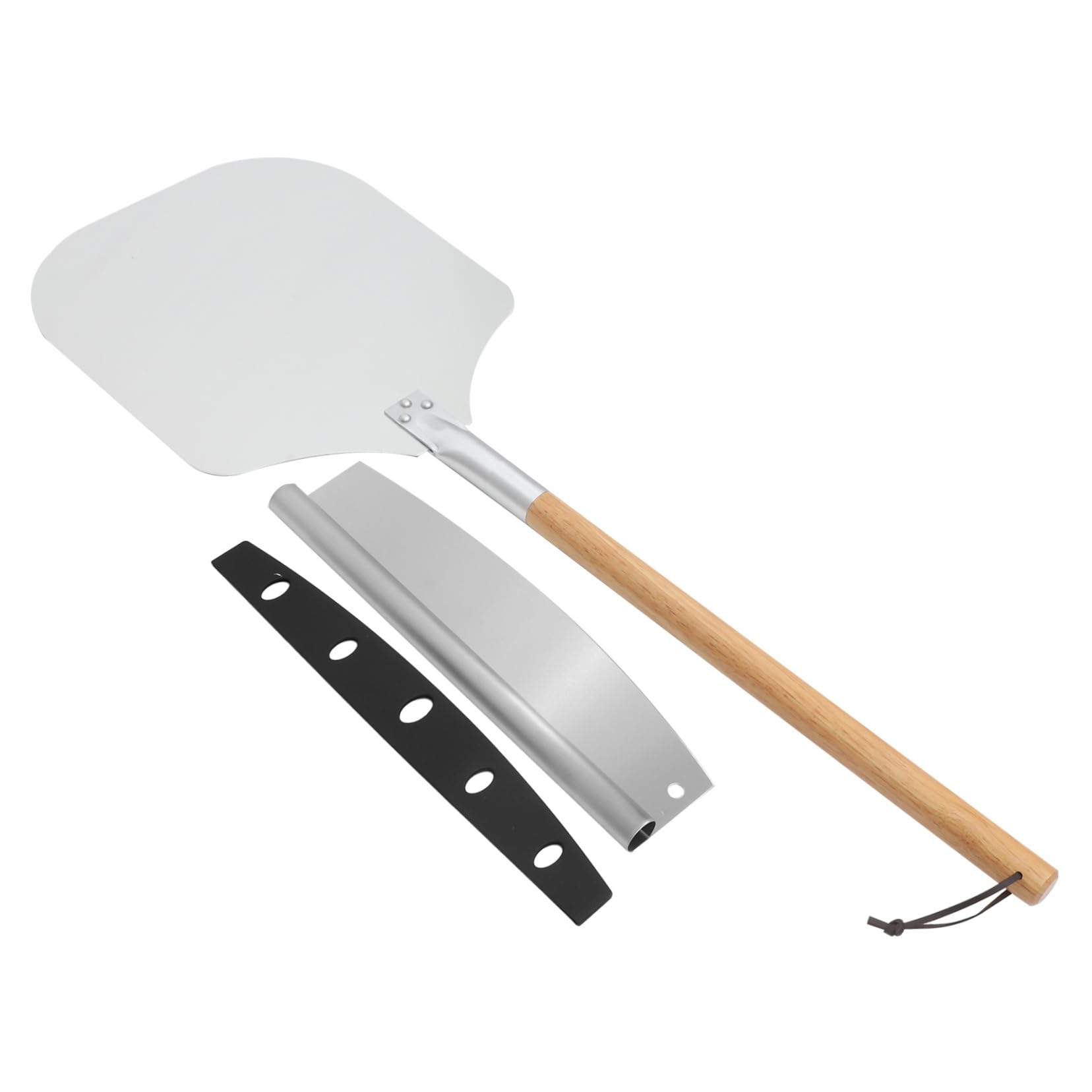 2-Piece Pizza Spatula and Cutter Set - Stainless Steel Pizza Shovel, Cake Transfer Tool & Pancake Cutter - Essential Baking Supplies for Home Kitchen, Restaurants, and Pizza Parties