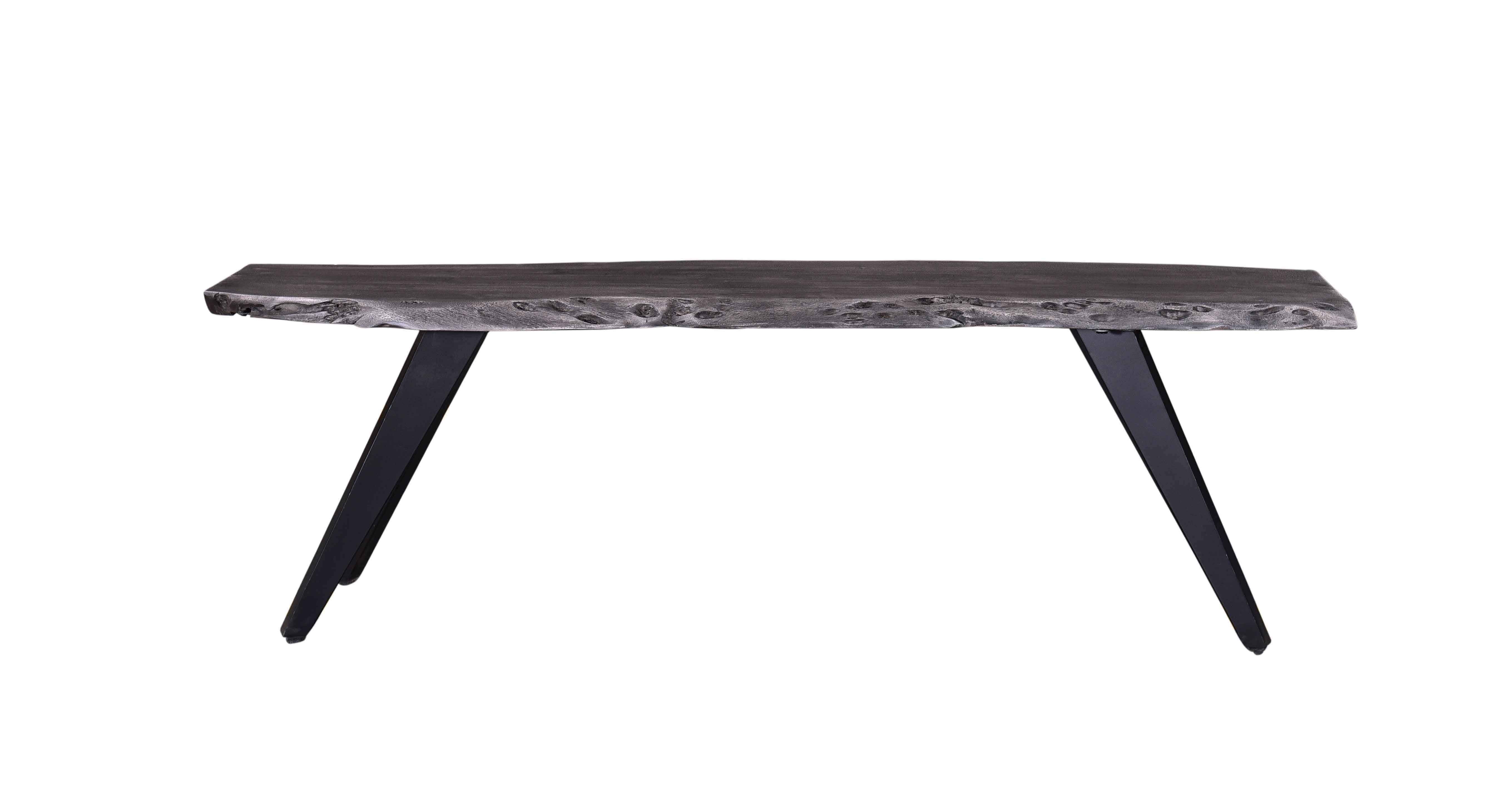 Wexford Wood Dining Bench in Grey and Black - Rustic Modern Kitchen Bench for Dining Room, Breakfast Nook, and Entryway Seating