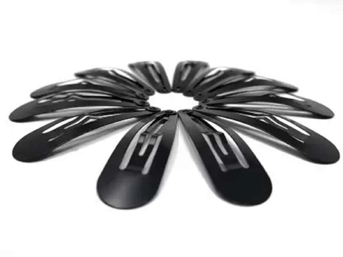 Abrish Tic Tac Hair Clips for Women & Girls - Durable Metal Hair Accessories with Glossy Black Finish - Perfect for School, Work, and Everyday Hairstyling
