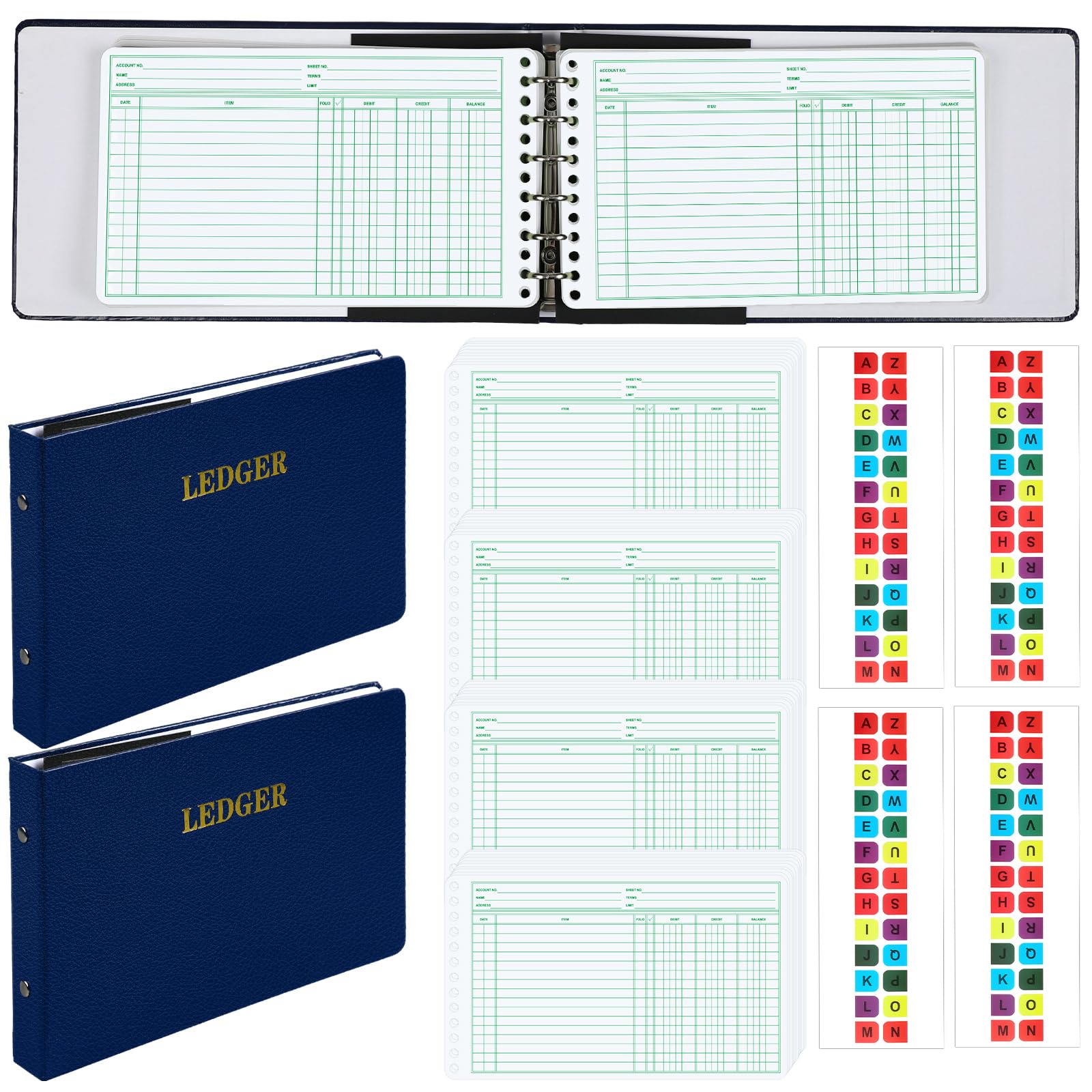 2 Pack Ring Binder Ledger with 400 Sheets 5