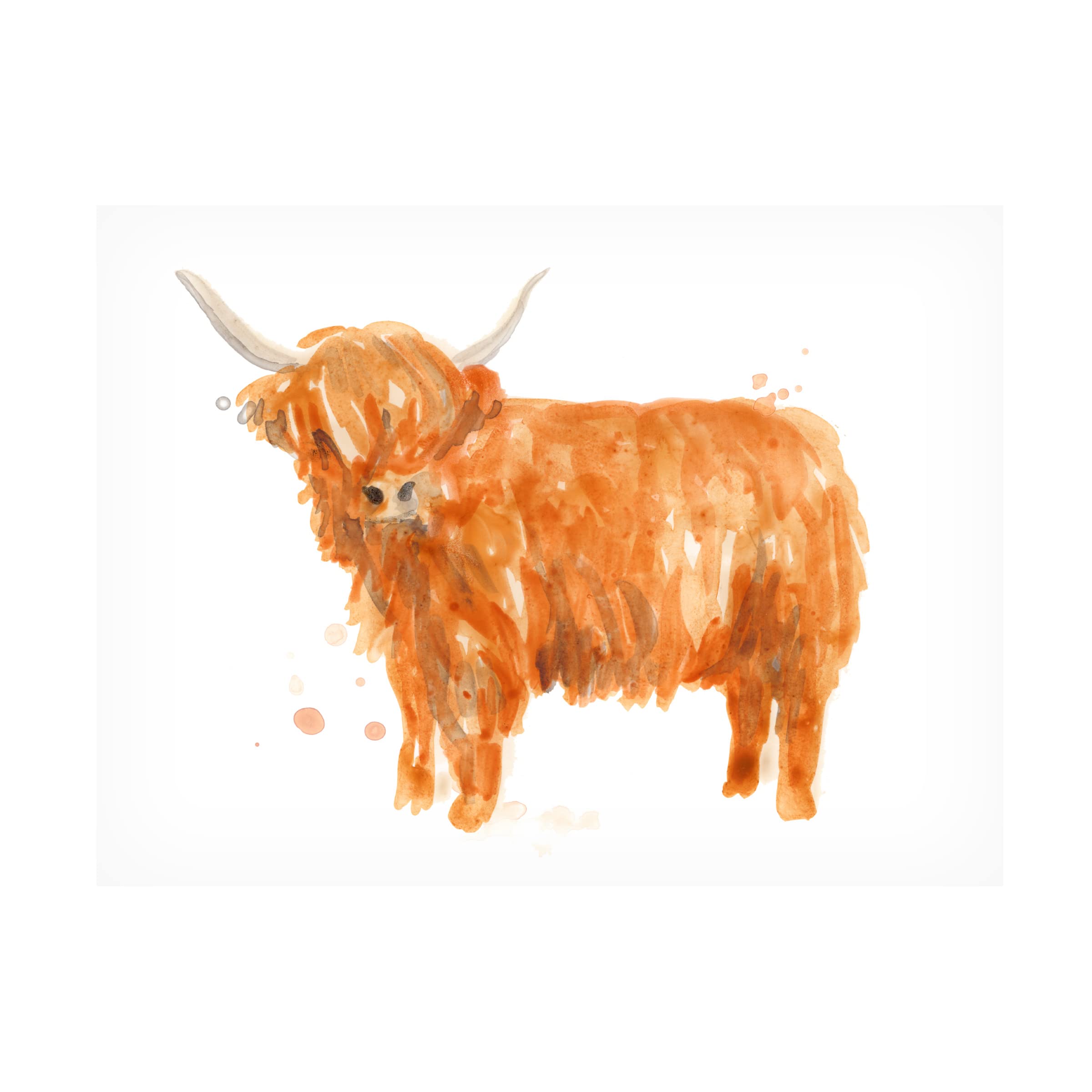 Highland Squad IV Canvas Art Print by June Erica Vess - Scottish Highland Cow Painting - Wall Decor for Living Room, Bedroom & Office