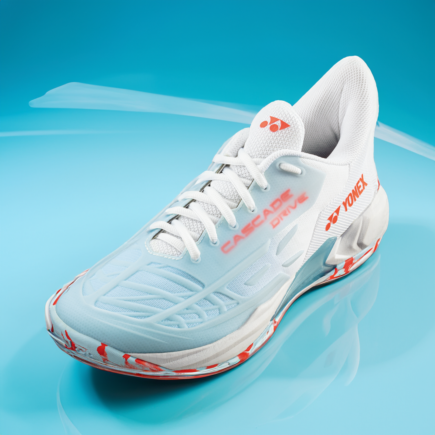 Yonex Cascade Drive 2 Tennis Shoes - White/Water Blue | Lightweight & Durable for Court Performance | Perfect for Competitive Matches & Training