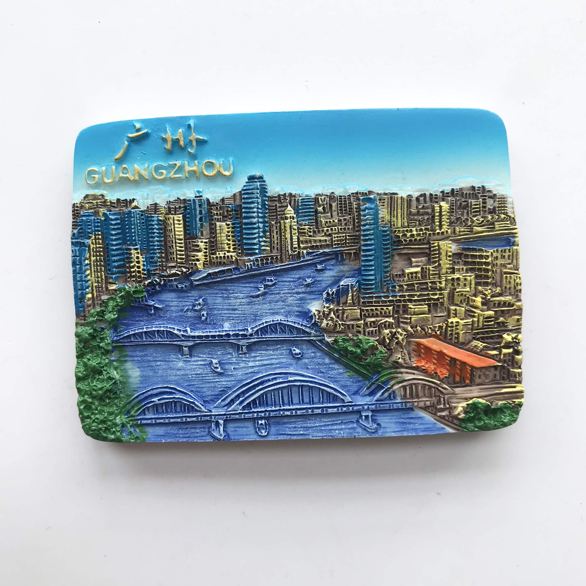 3D Guangzhou China Refrigerator Magnet - Famous Tourist Souvenir, Resin Fridge Magnet for Home & Kitchen Decoration - Perfect for Travel Memories, Gifts & Fridge Organization