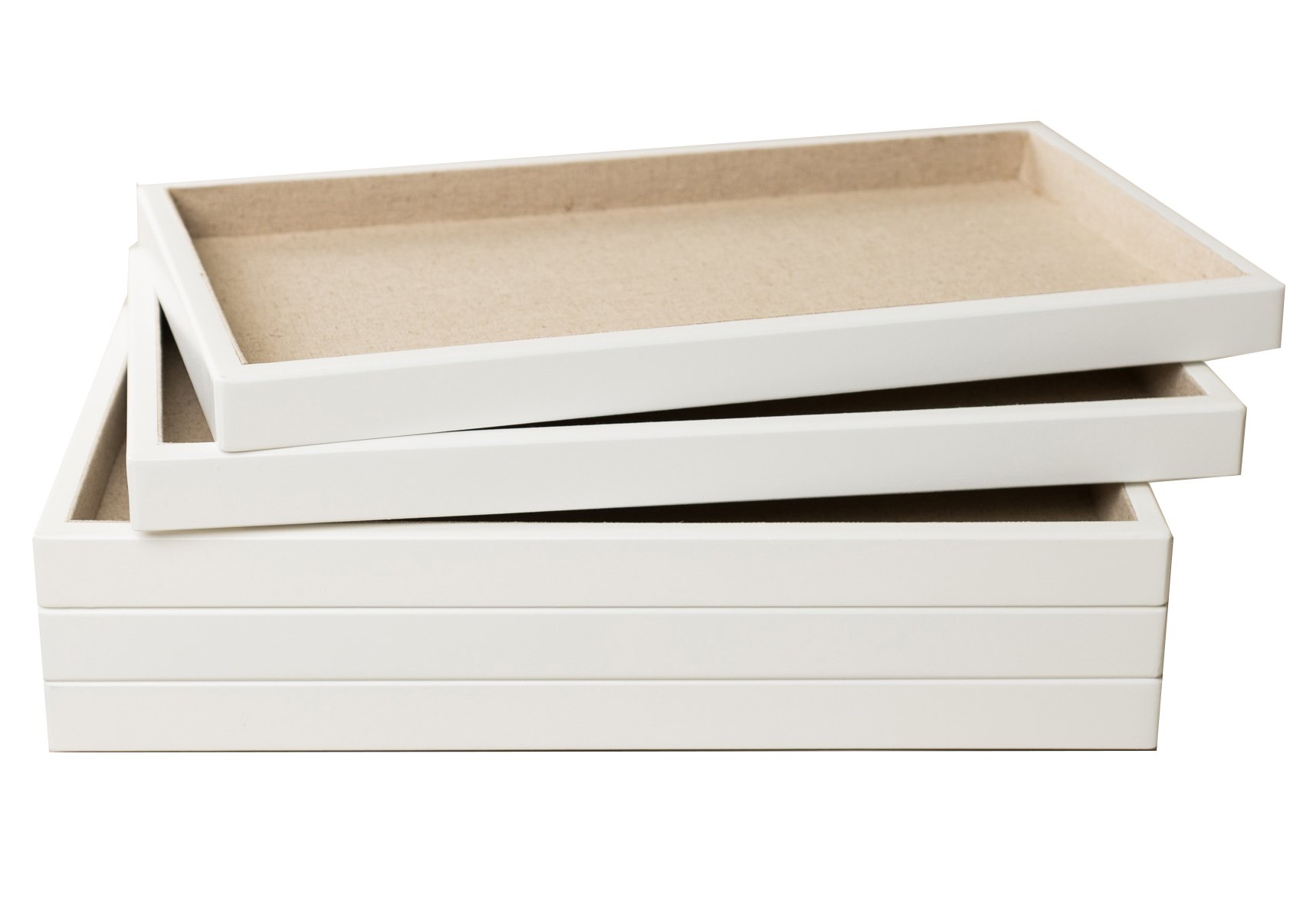 Stackable White Honeycomb Tray Set - 5 Piece Kitchen Organizer for Countertop, Pantry & Dining Table Decor | Perfect for Serving Snacks, Fruits & Desserts