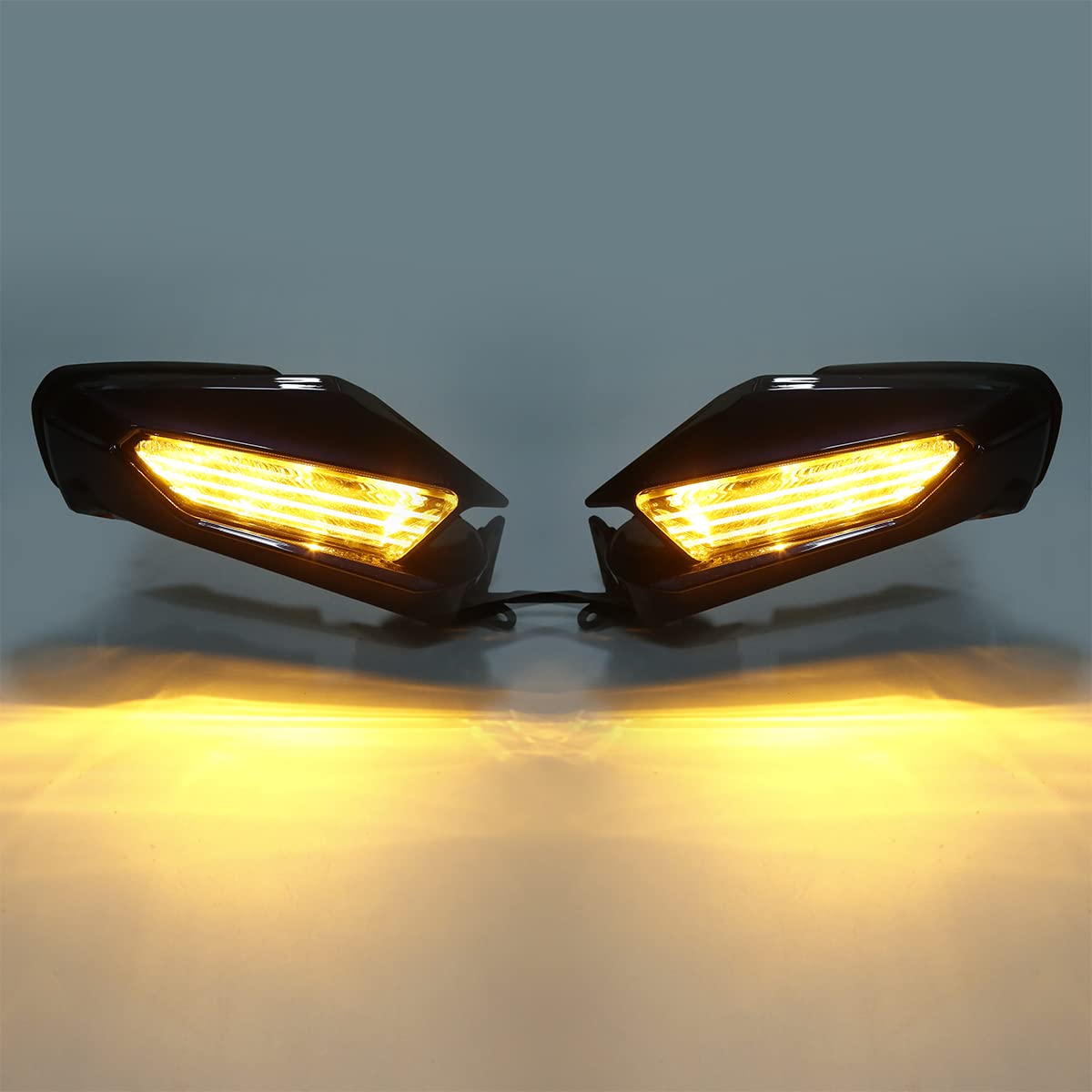 Premium Green-L Motorcycle Rearview Side Mirrors with LED Turn Signal - Compatible with Honda Goldwing GL1800 2018-2024 Models - Enhanced Safety & Visibility for Night Riding & Highway Commuting