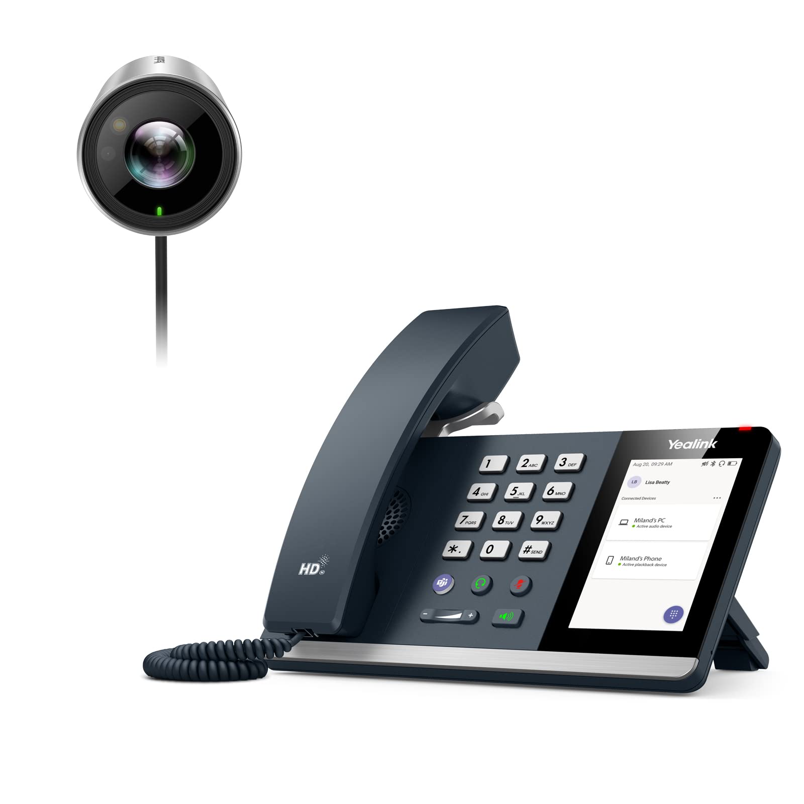 Yealink UVC30 4K Ultra HD Webcam with MP50 Desktop Phone - Microsoft Teams Certified USB Conference Camera for Video Meetings, Remote Work & Home Office Setup