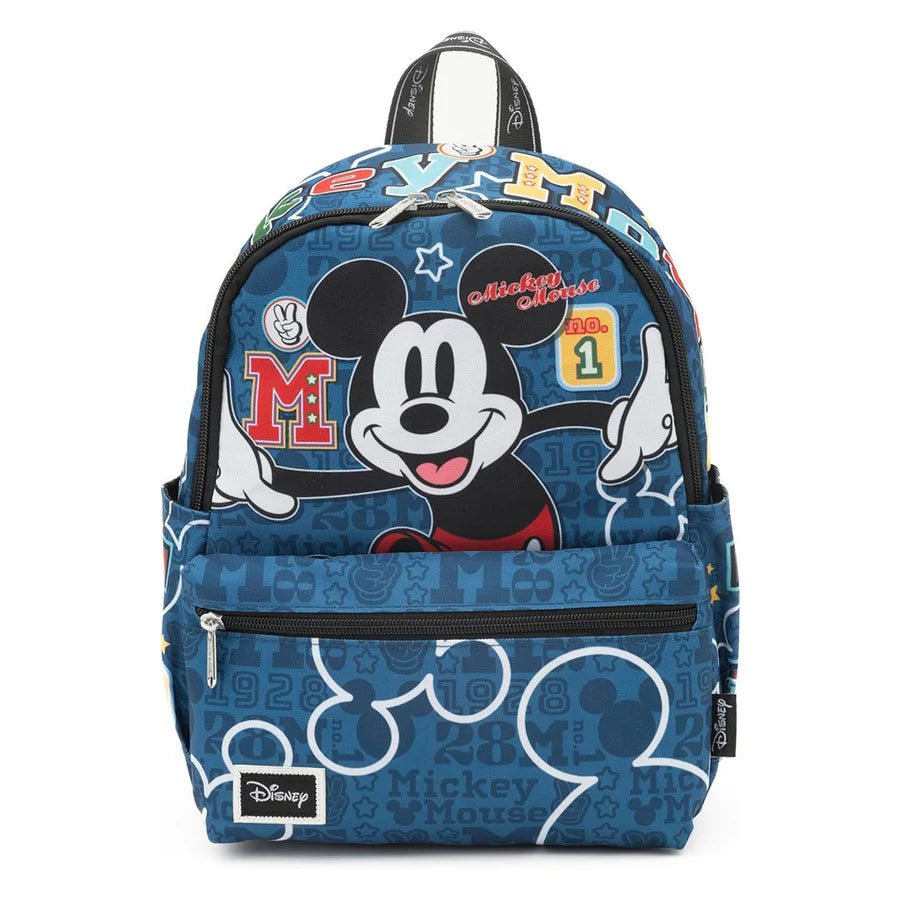 Disney Mickey Mouse 13 Inch Nylon Mini Backpack for Kids - Lightweight School Bag for Boys & Girls - Perfect for Daycare, Travel & Theme Park Visits