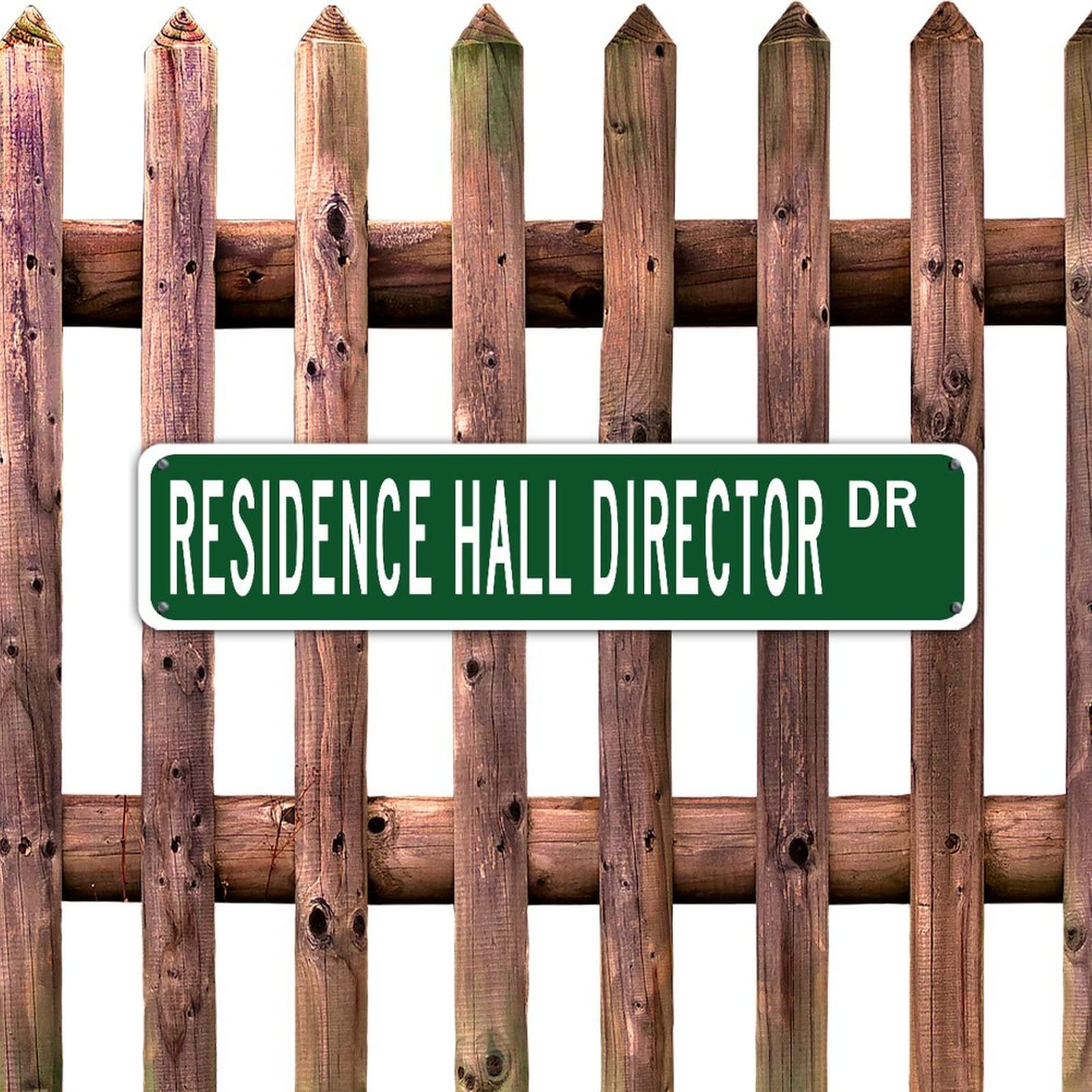 Custom Metal Plaque Sign 4x18 Inch - Farmhouse Green Office & Residence Hall Director Sign for Street, Road, Garden, Yard Decor | Weather-Resistant for Garage, Office, Restaurants | Easy to Mount Wall Decor for Home & Business