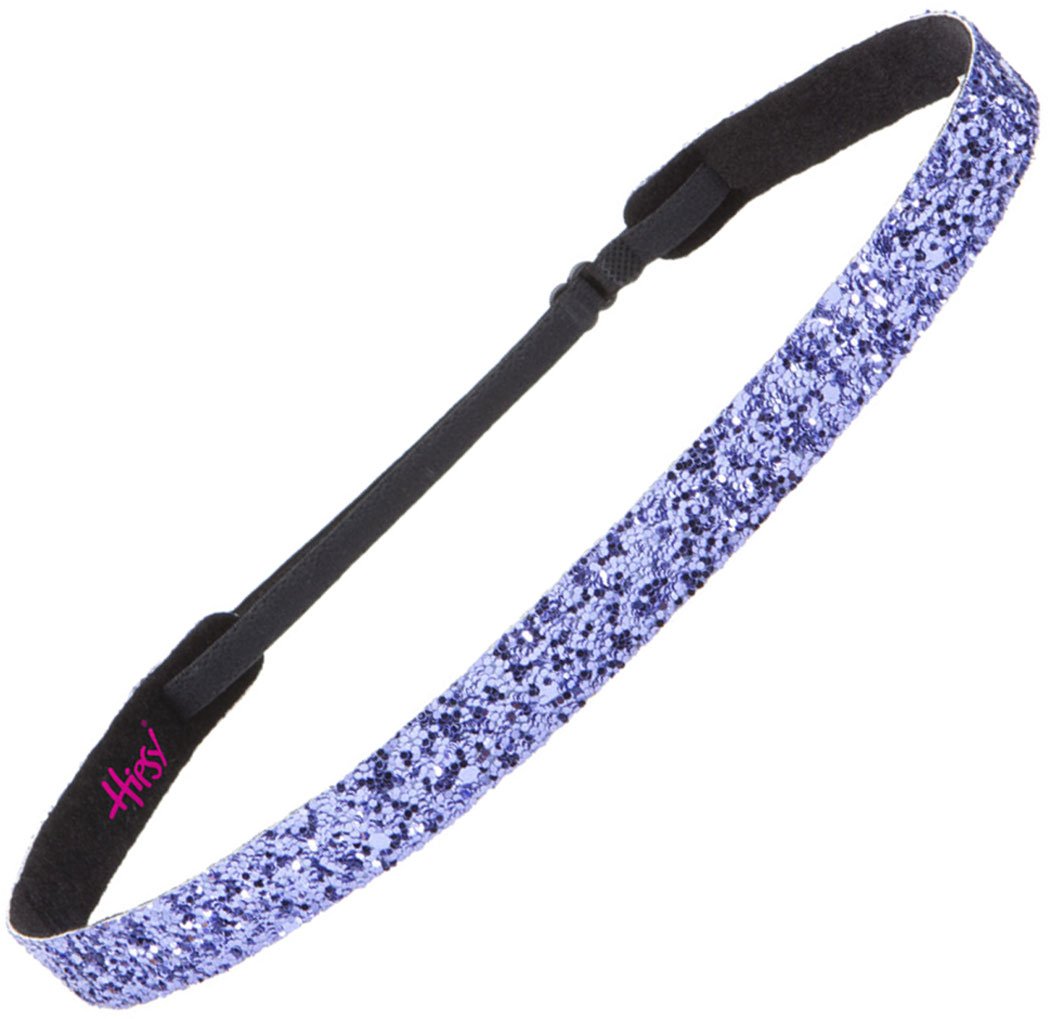 Hipsy 2-Pack No Slip Adjustable Purple Glitter Cheerleading Headbands for Girls & Teens - Perfect for Dance, Gymnastics, Sports & School Activities