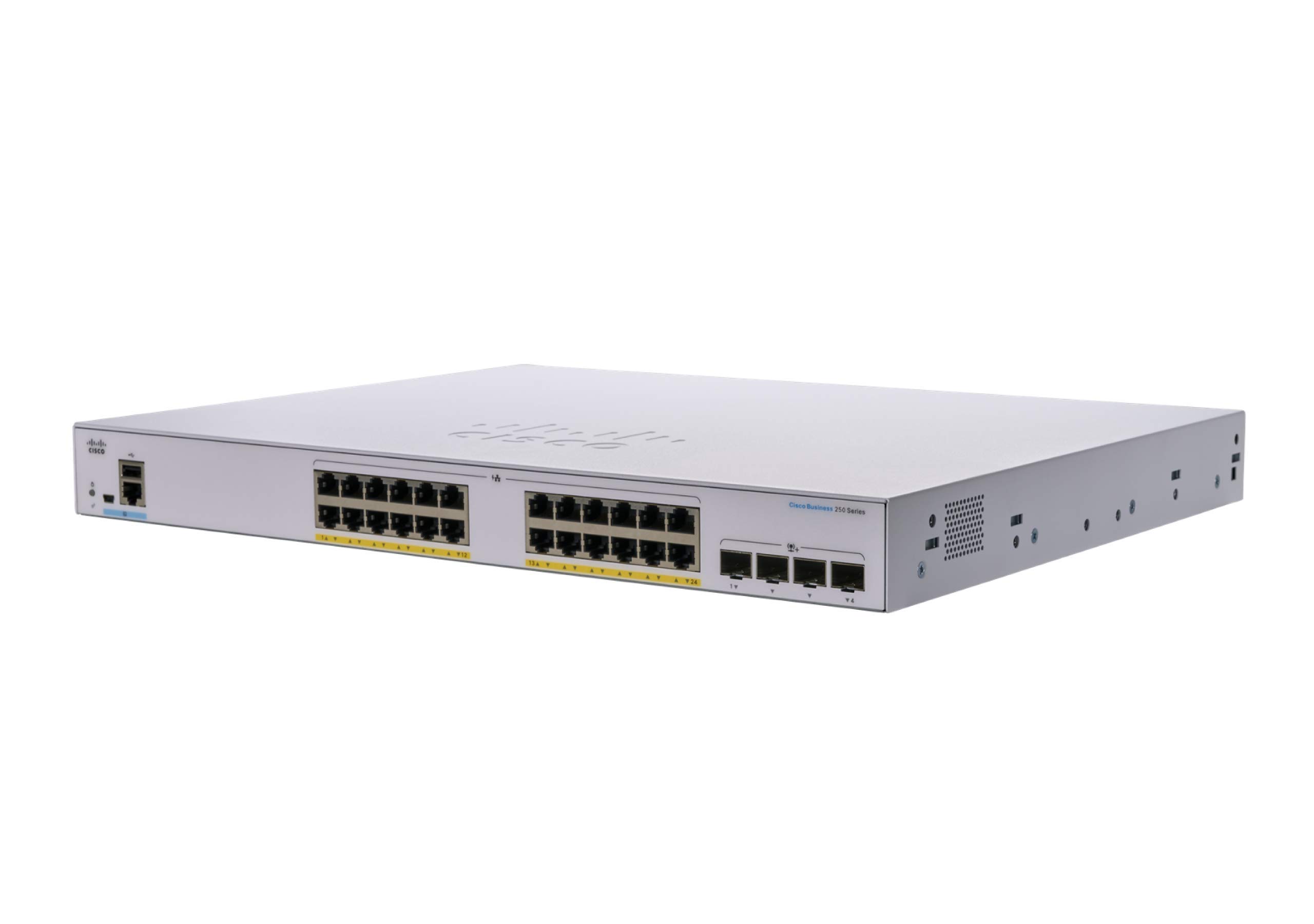 Cisco CBS250-24T-4X 24-Port Gigabit Smart Switch with 4x10G SFP+ Ports | Limited Lifetime Warranty | Ideal for Small Business Networks, Office IT Infrastructure & Data Center Connectivity