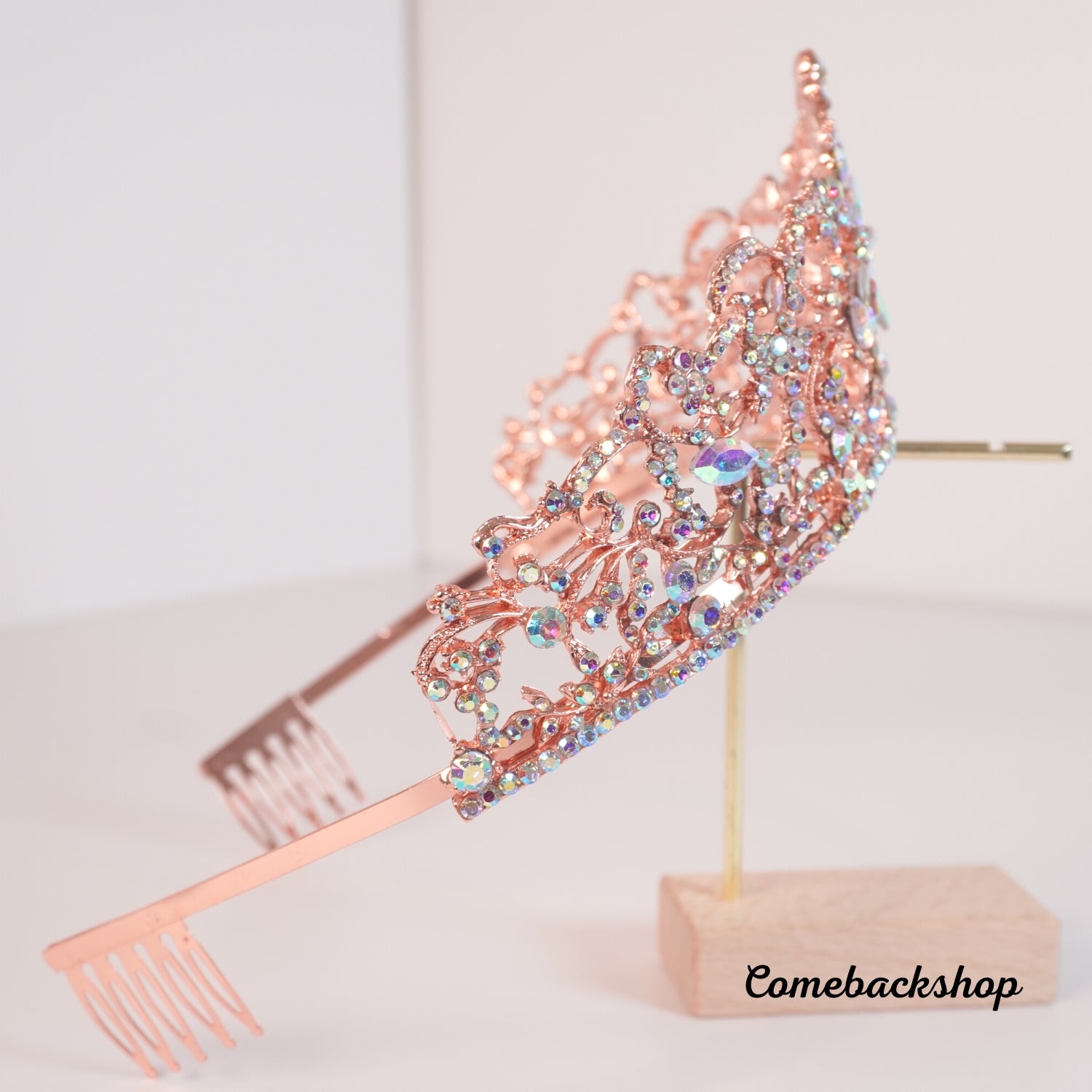 Sparkling Rose Gold Crystal Bridal Tiara Crown with Rhinestones & Swarovski Elements - Perfect for Weddings, Prom, Pageants & Special Occasions