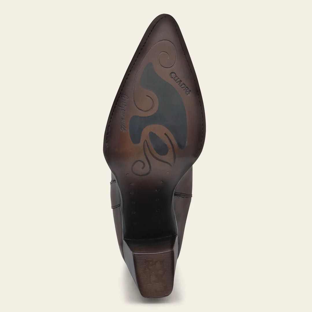 4I18RS Women's Brown Western Cowgirl Ankle Boots - Genuine Cowhide Leather for Comfort & Style - Perfect for Rodeo, Country Dancing & Casual Wear