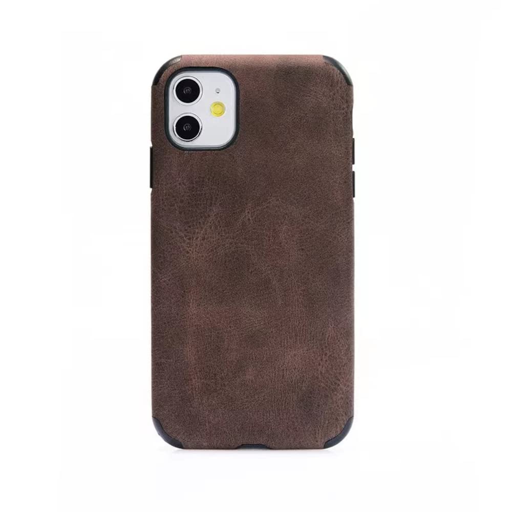 Vintage Crazy Horse Pattern TPU Soft Shell Phone Case for iPhone 13/12/11 Pro Max/Mini/XS/XR/7/8 Plus/SE - Slim Protective Cover (Brown, iPhone 8 Plus) | Perfect for Everyday Use, Travel & Gift Giving