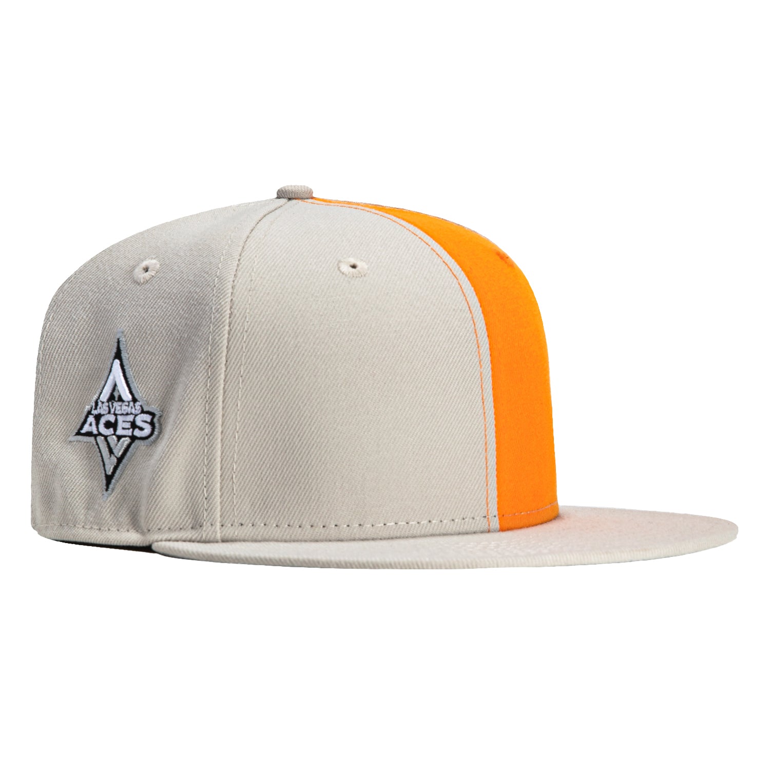 New Era 59Fifty WNBA Las Vegas Aces Logo Patch Snapback Hat - Light Orange Stone for Women's Basketball Fans - Perfect for Games, Streetwear & Sports Fashion
