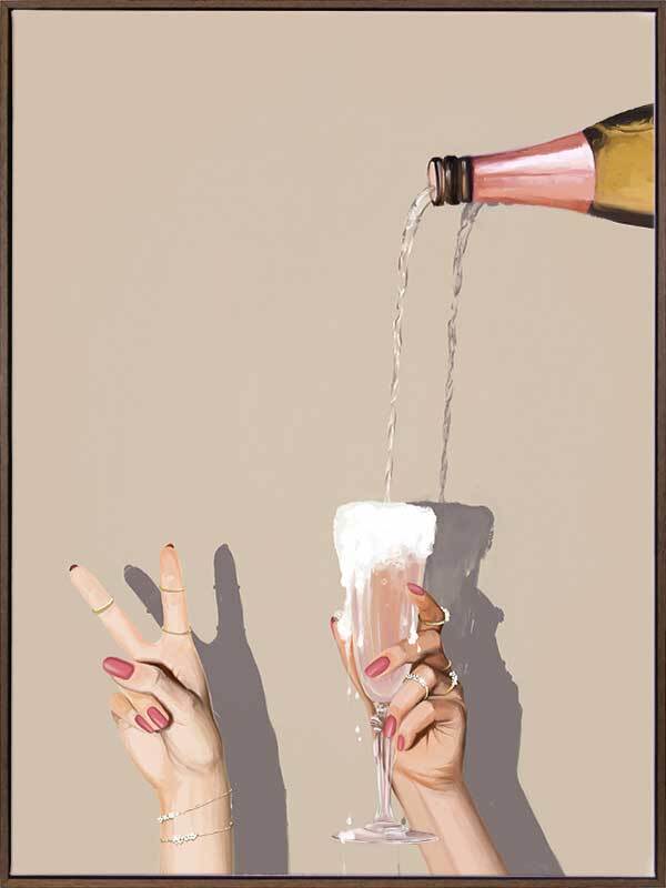 Champagne Showers Canvas Wall Art Print - Elegant Party Decor for Home, Bar & Office Celebrations