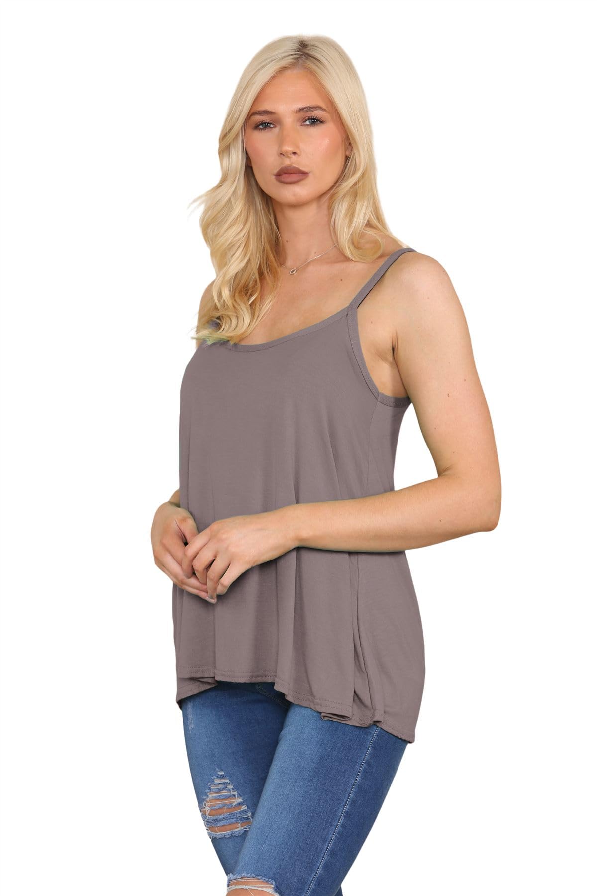 Janisramone® Women's Stretchy Sleeveless Camisole Tank Top - Soft Plain Summer Vest for Women | Perfect for Beach, Yoga, Travel & Casual Wear
