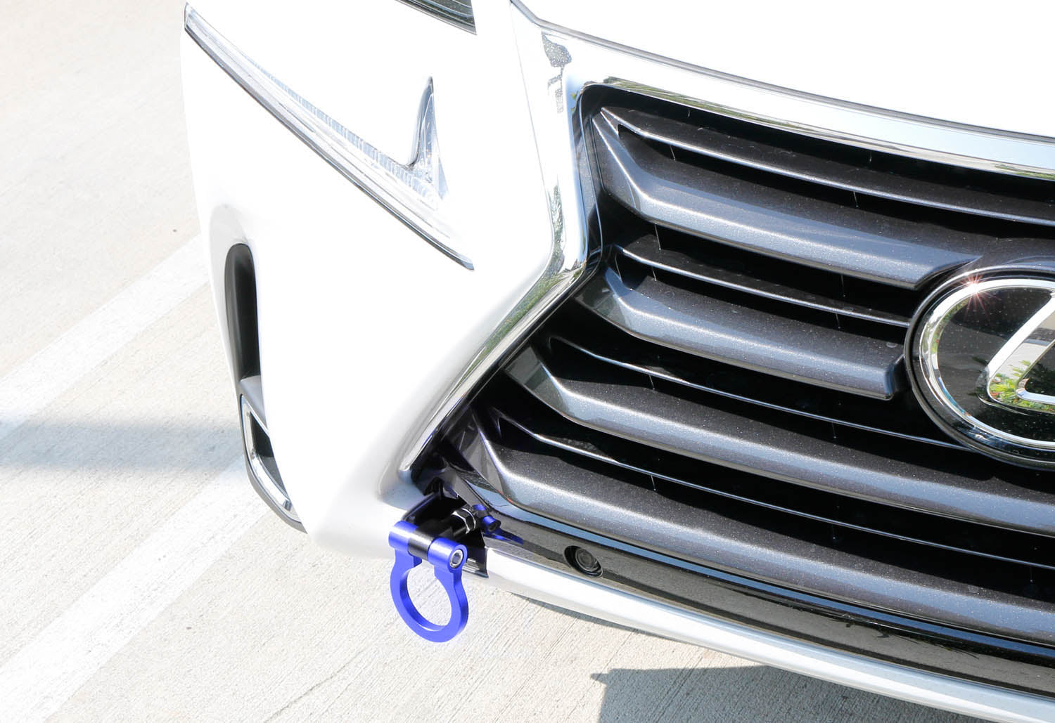 Blue Aluminum Tow Hook Ring for Lexus NX200 NX200t NX300h - Racing Style Accessory for Off-Road & Track Day Enthusiasts