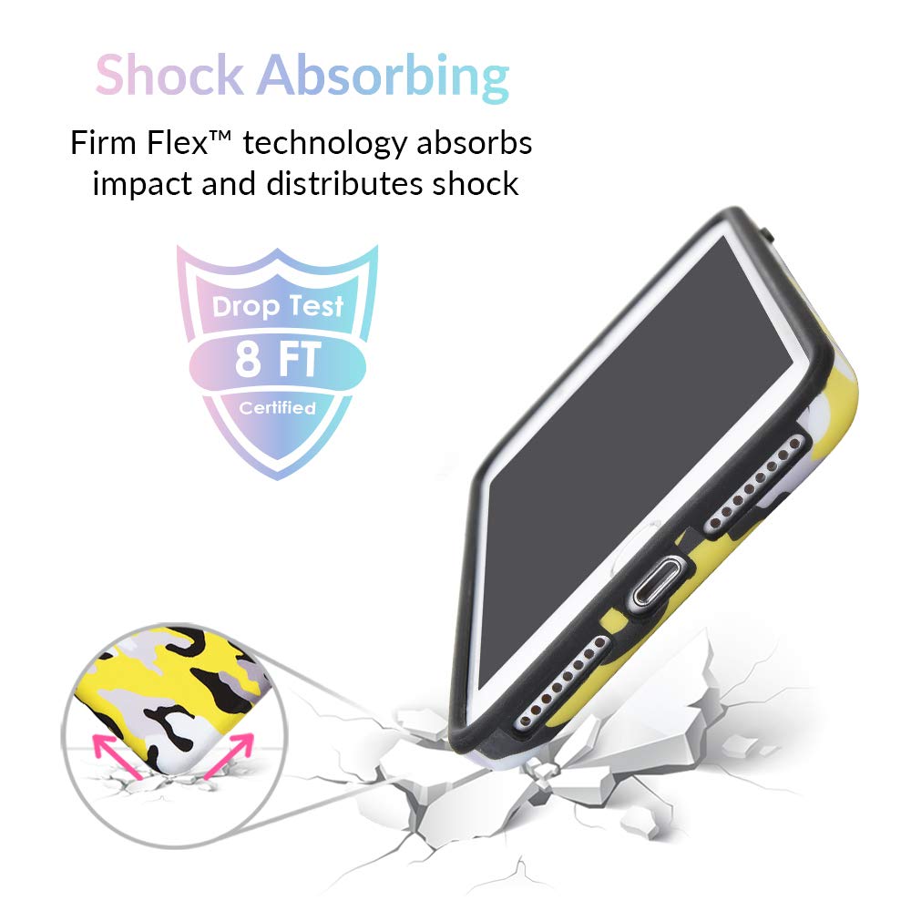 VELVET CAVIAR iPhone SE 2020/8/7 Case - Camo Protective Phone Cover for Women & Girls | Shockproof Slim Fit with Military-Grade Protection | Perfect for Outdoor, Travel & Daily Use (Yellow Camouflage)