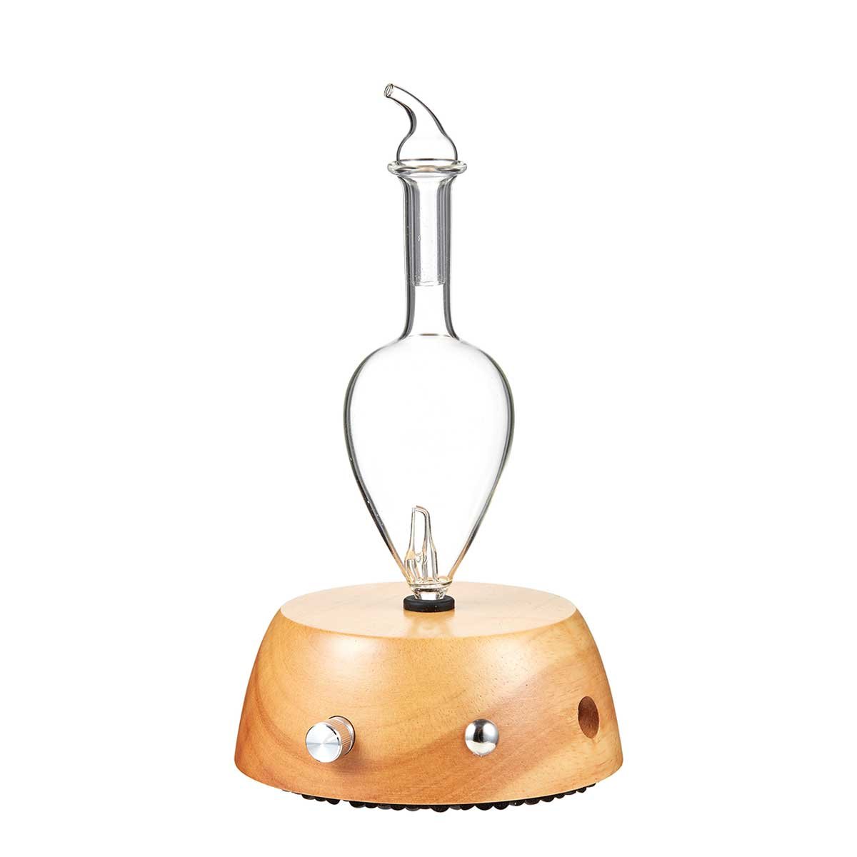 Organic Aromas Wood & Glass Essential Oil Diffuser - Ultrasonic Aromatherapy Humidifier for Home, Office, Yoga & Spa - Natural Wood Base with Glass Water Tank for Relaxation & Stress Relief