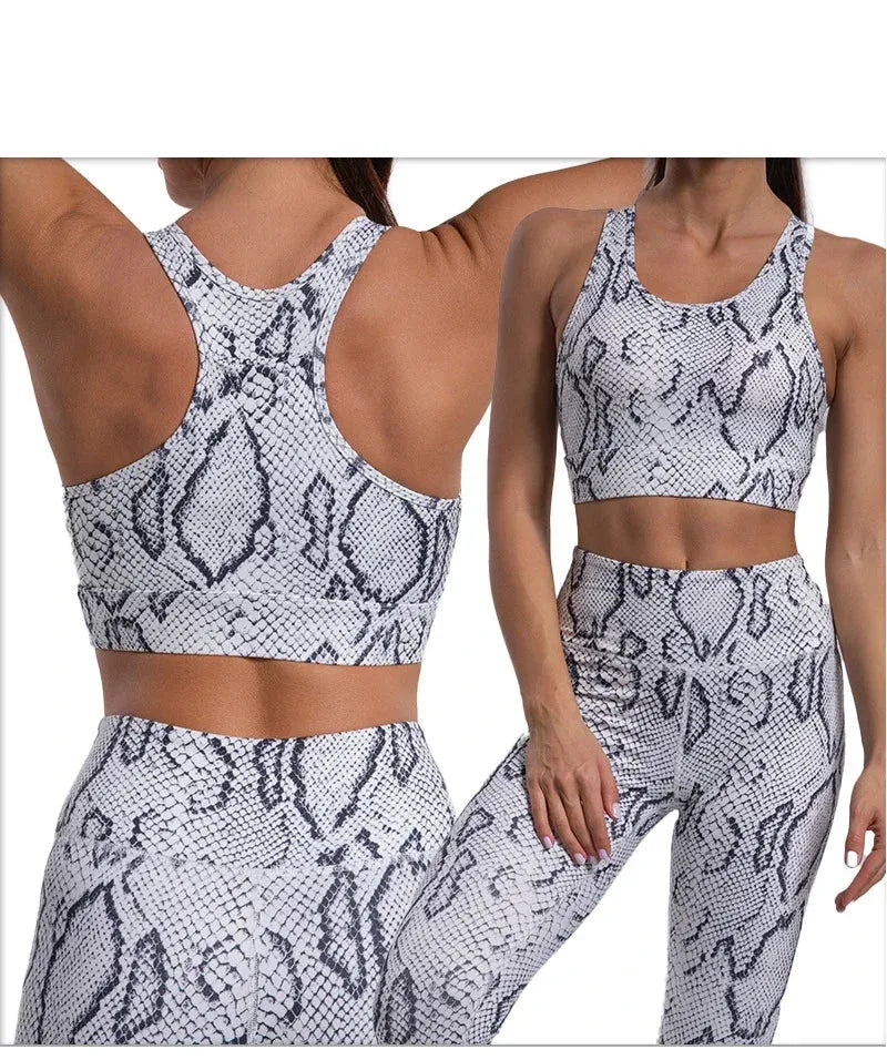 Leopard Print Yoga Set for Women - Quick Dry Fitness Tracksuit with Matching Pants | Gym Workout Outfit for Yoga, Running & Activewear