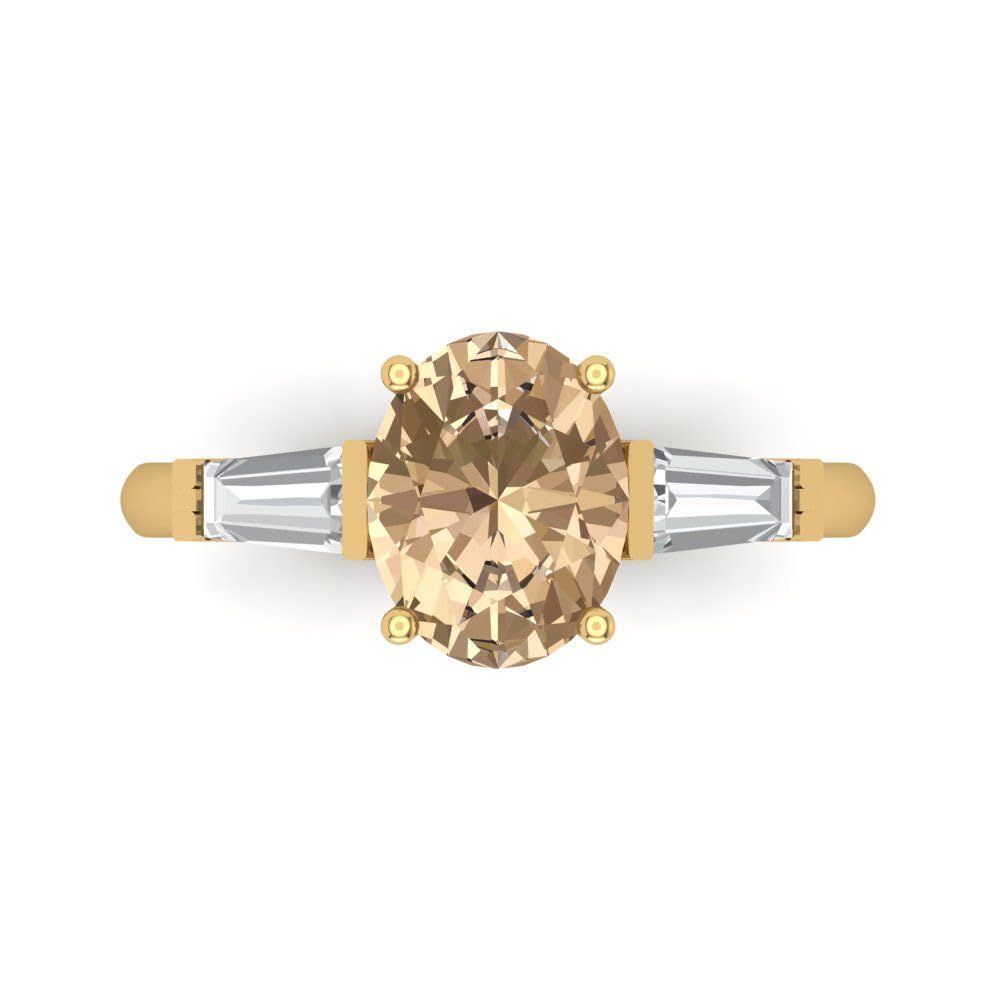 2.5ct Oval Moissanite Engagement Ring in 14k Gold for Bridal & Anniversary