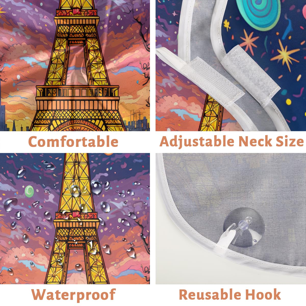 Men's Eiffel Tower Starry Sky Shaving Bib - Waterproof Beard & Hair Dye Apron for Barbers, Stylists & DIY Grooming - Perfect for Salon, Home Use & Gifts