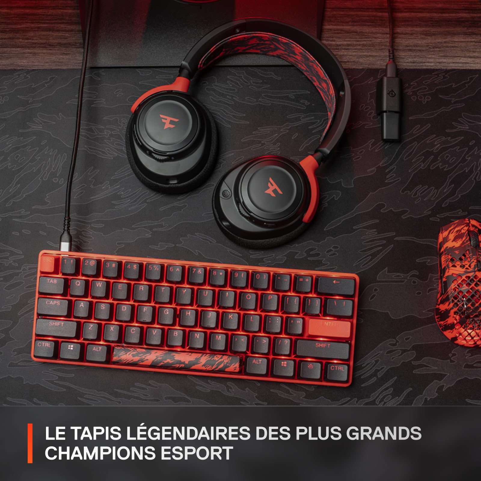 SteelSeries QcK XXL Gaming Mouse Pad - Faze Clan Edition - Thick Cloth Surface - Extra Large Desk Coverage - Optimized for Gaming Sensors - Perfect for Esports & Professional Gaming Setups