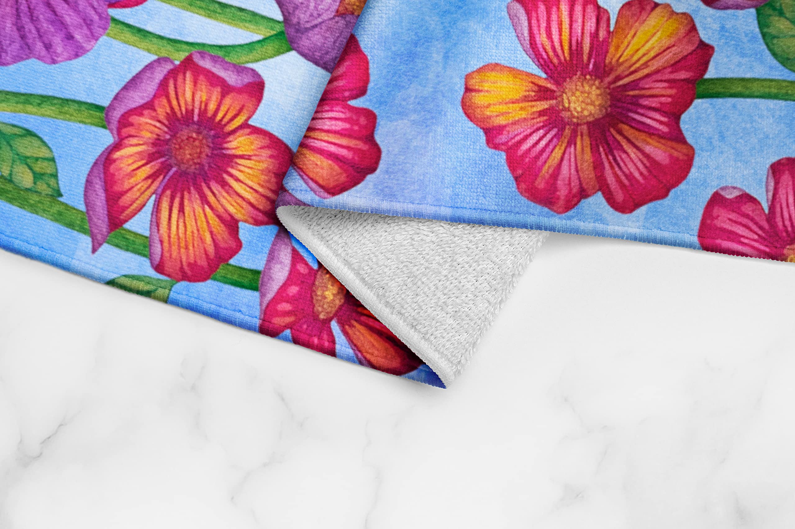 Floral Print Cotton Terry Hand Towel - 15