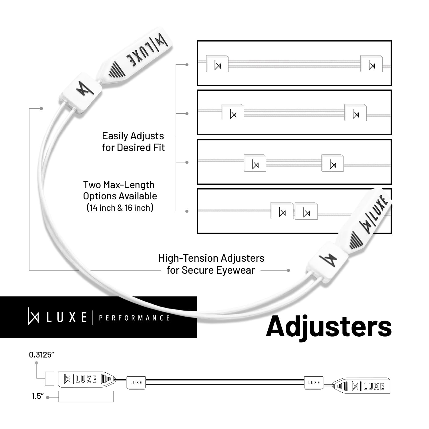 Adjustable Glasses Strap - Secure Eyewear Retainer for Sunglasses & Eyeglasses | Anti-Slip Cable Straps | Perfect for Sports, Running, Hiking & Outdoor Activities