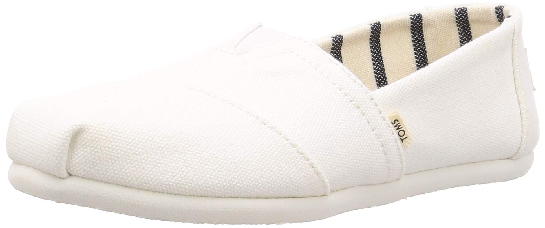 TOMS Women's White Canvas Alpargata Espadrille Shoes - Comfortable Casual Slip-Ons for Summer, Beach, and Everyday Wear