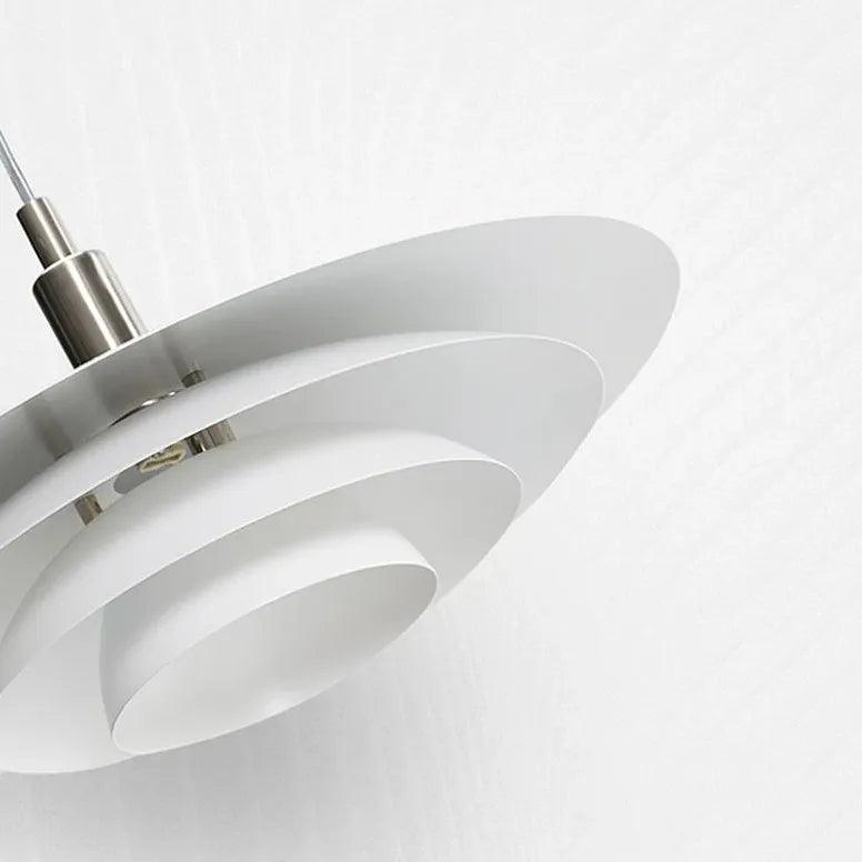4-Layer White Lampshade Aluminum Pendant Light Fixture - Modern Hanging Ceiling Light for Dining Room, Kitchen Island & Bedroom