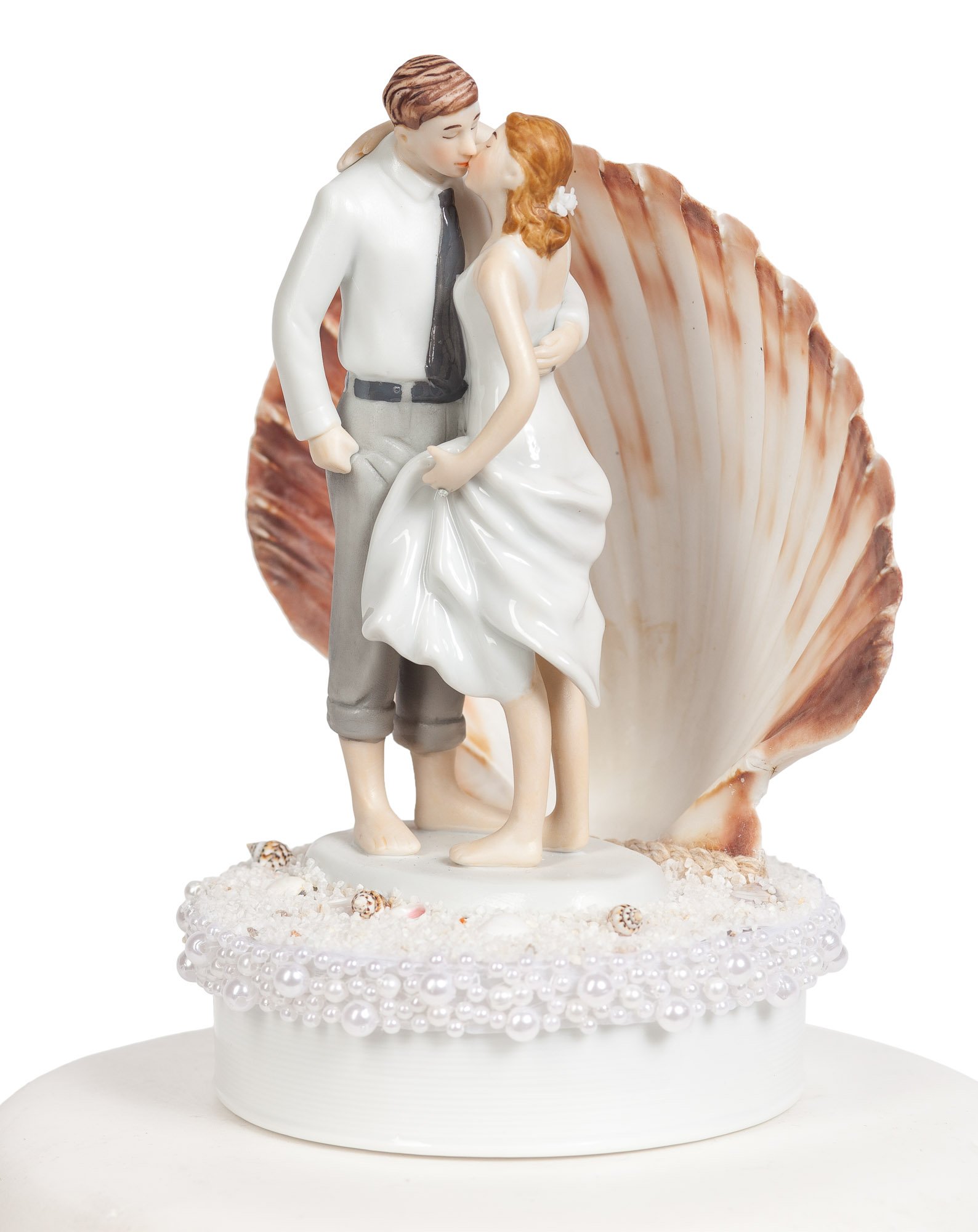 Elegant Beach Wedding Cake Topper with Seashell Design - Perfect for Destination Weddings, Beach Theme Ceremonies & Romantic Getaways