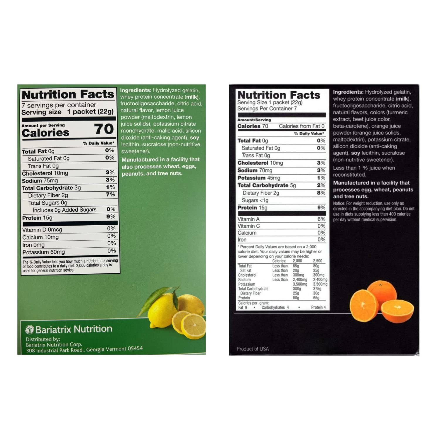 High Protein Lemon & Orange Fruit Drink 2 Pack - 15g Protein, Low Calorie, Sugar Free, Ideal Protein Compatible, 7 Servings Per Box | Perfect for Post-Workout Recovery, Weight Management & Healthy Lifestyle