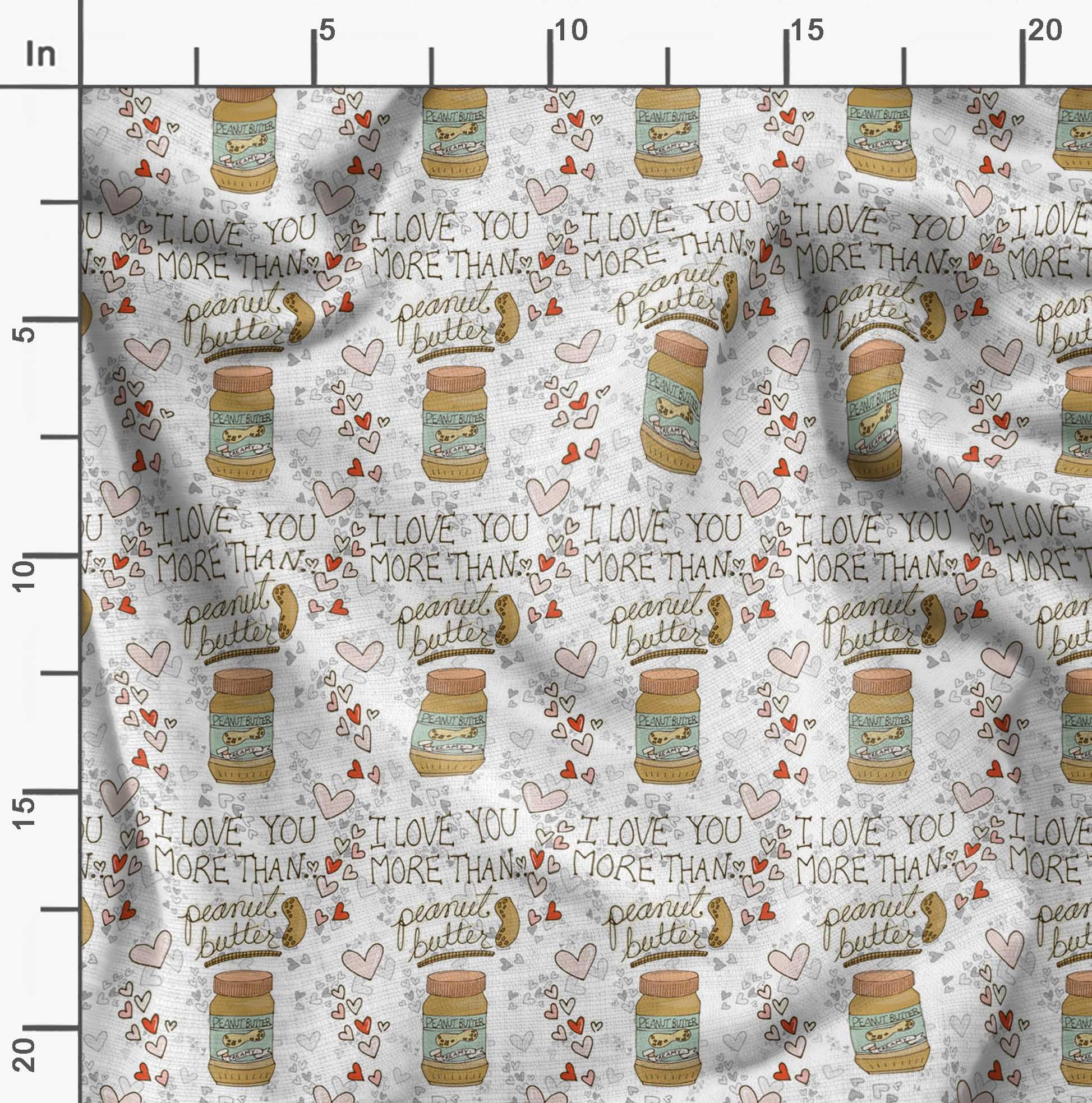 Soimoi Japanese Crepe White Fabric by The Yard - 42 Inch Wide - Peanut Butter & Text Print Material - Nutty Playful Design for DIY Crafts, Quilting, Sewing Projects - Perfect for Home Decor, Apparel, and Creative Sewing Ideas
