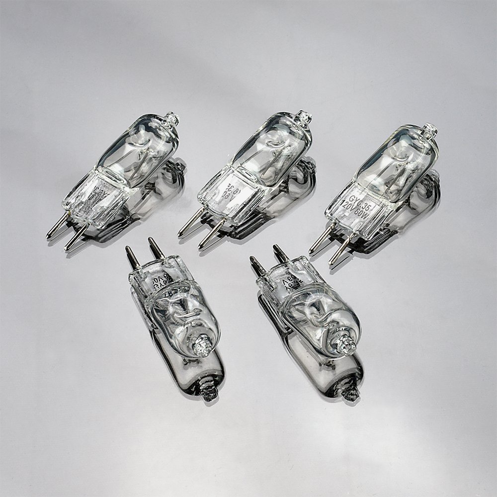 Fotodiox 5-Pack 60W 120V GY6.35 2-Pin Clear Halogen Light Bulbs - Replacement Modeling Bulbs for Photo Studio Strobe Lighting, Perfect for Portrait Photography & Product Shoots