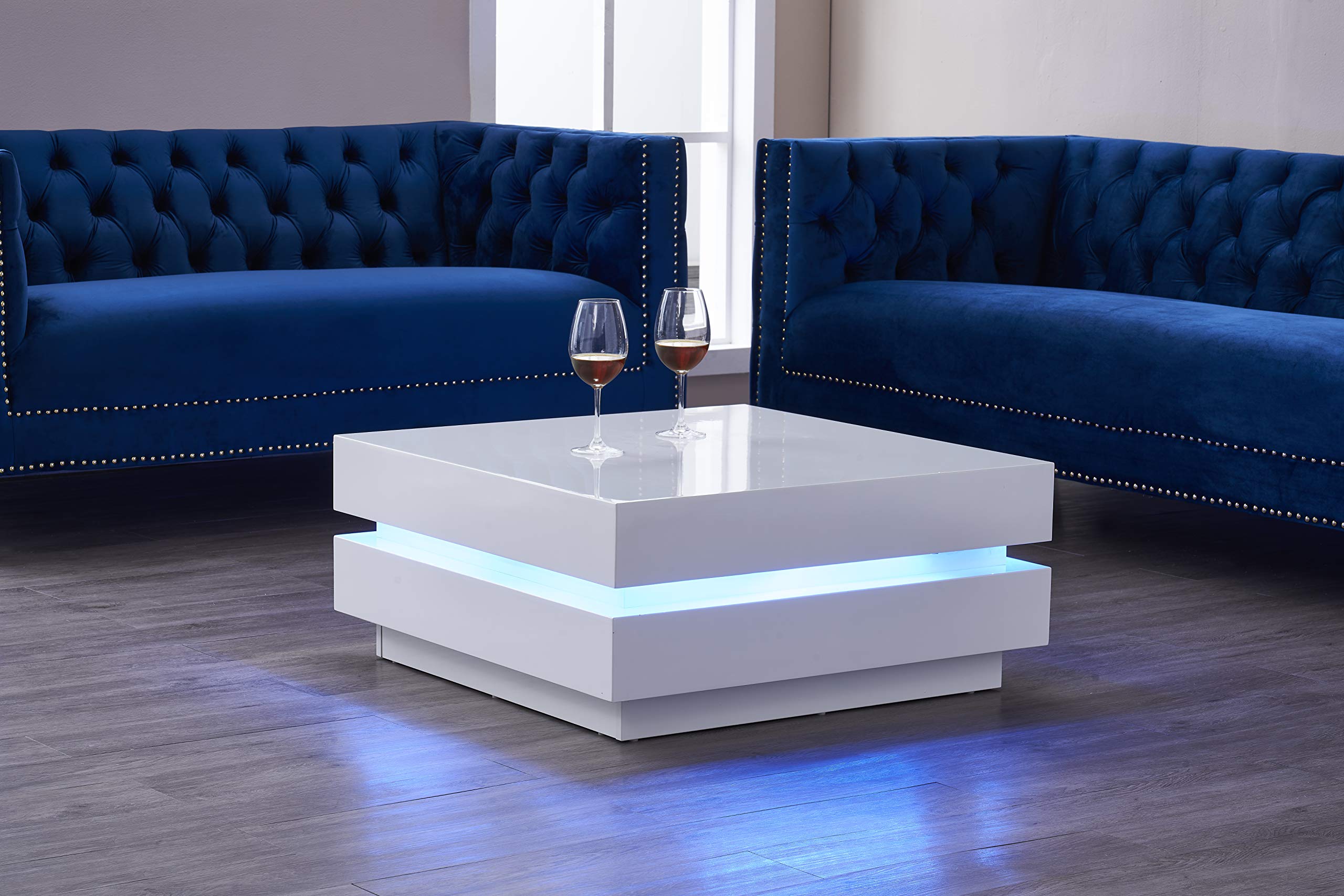 Modern Euro LED Coffee Table - Remote Control & Multi-Colors for Living Room