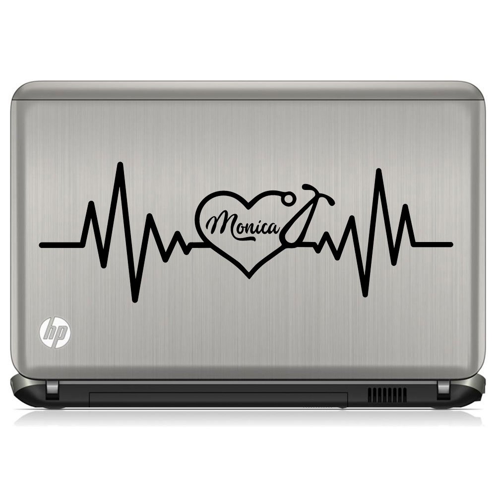 Personalized Nurse Stethoscope Heart Decal - 10