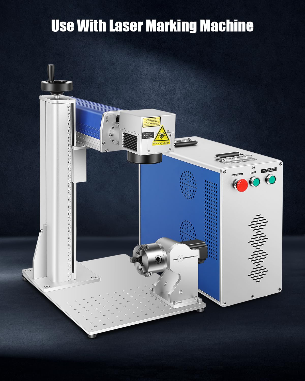 FAHKNS D69 Rotary Chuck Axis for Laser Marking Machines & Fiber Laser Engravers - Precision Rotary Chuck Attachment for Rings, Bracelets, Bearings & Small Hardware - Perfect for Jewelry Making, Industrial Marking & DIY Engraving Projects