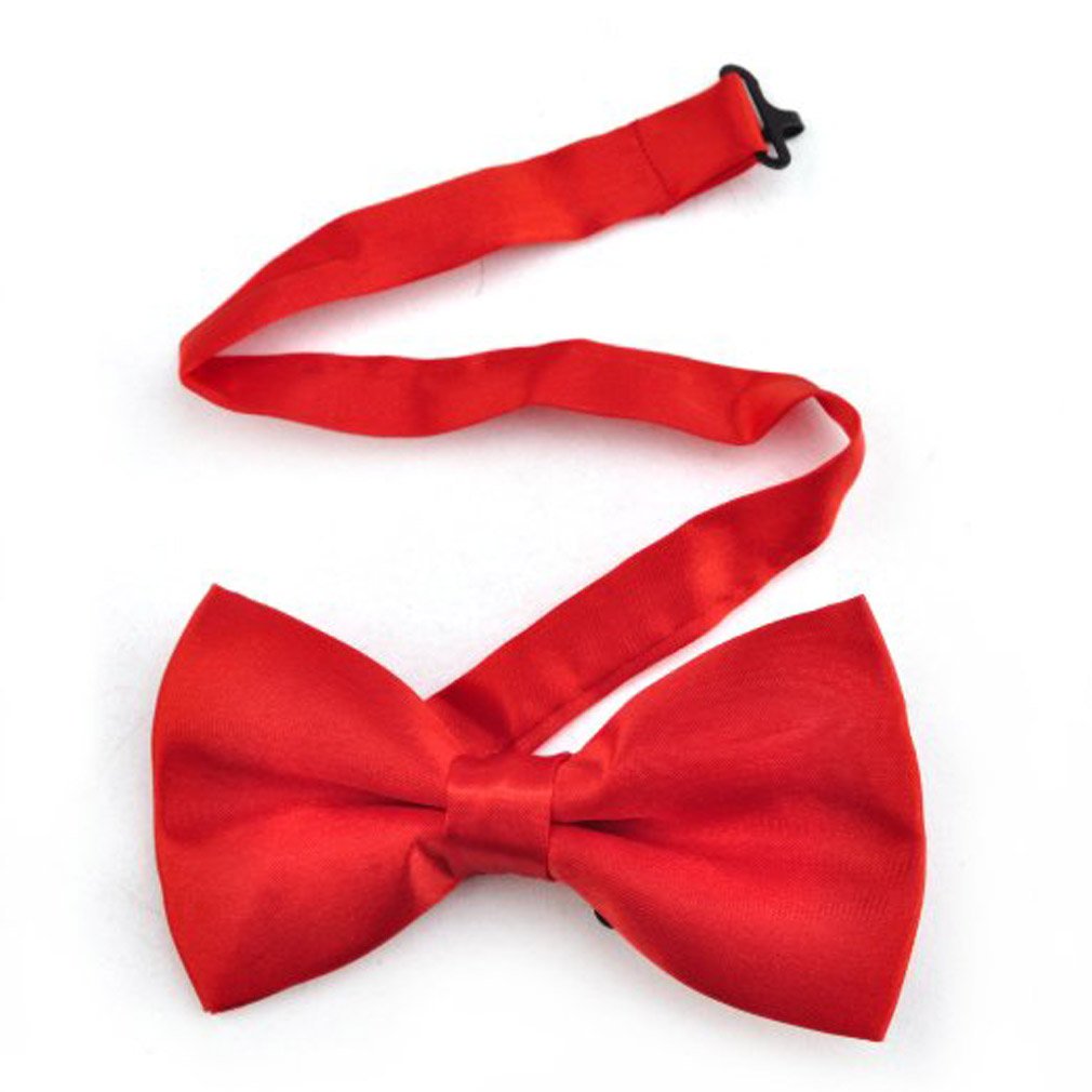 Elegant Adjustable Red Bow Tie for Men - One Size Fits All - Perfect for Weddings, Prom & Formal Events