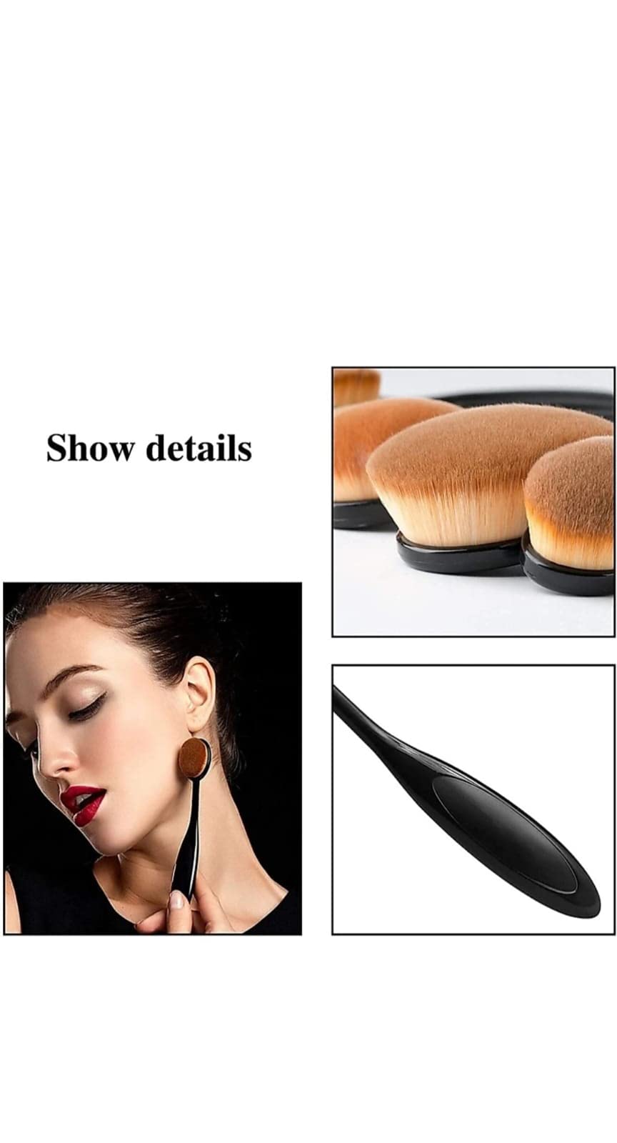 Professional AIR BEAUTY Soft Oval Foundation & Blusher Brush - Premium Makeup Brush for Flawless Blending (Pack of 1) | Perfect for Liquid, Cream & Powder Cosmetics | Ideal for Everyday Makeup & Professional Use