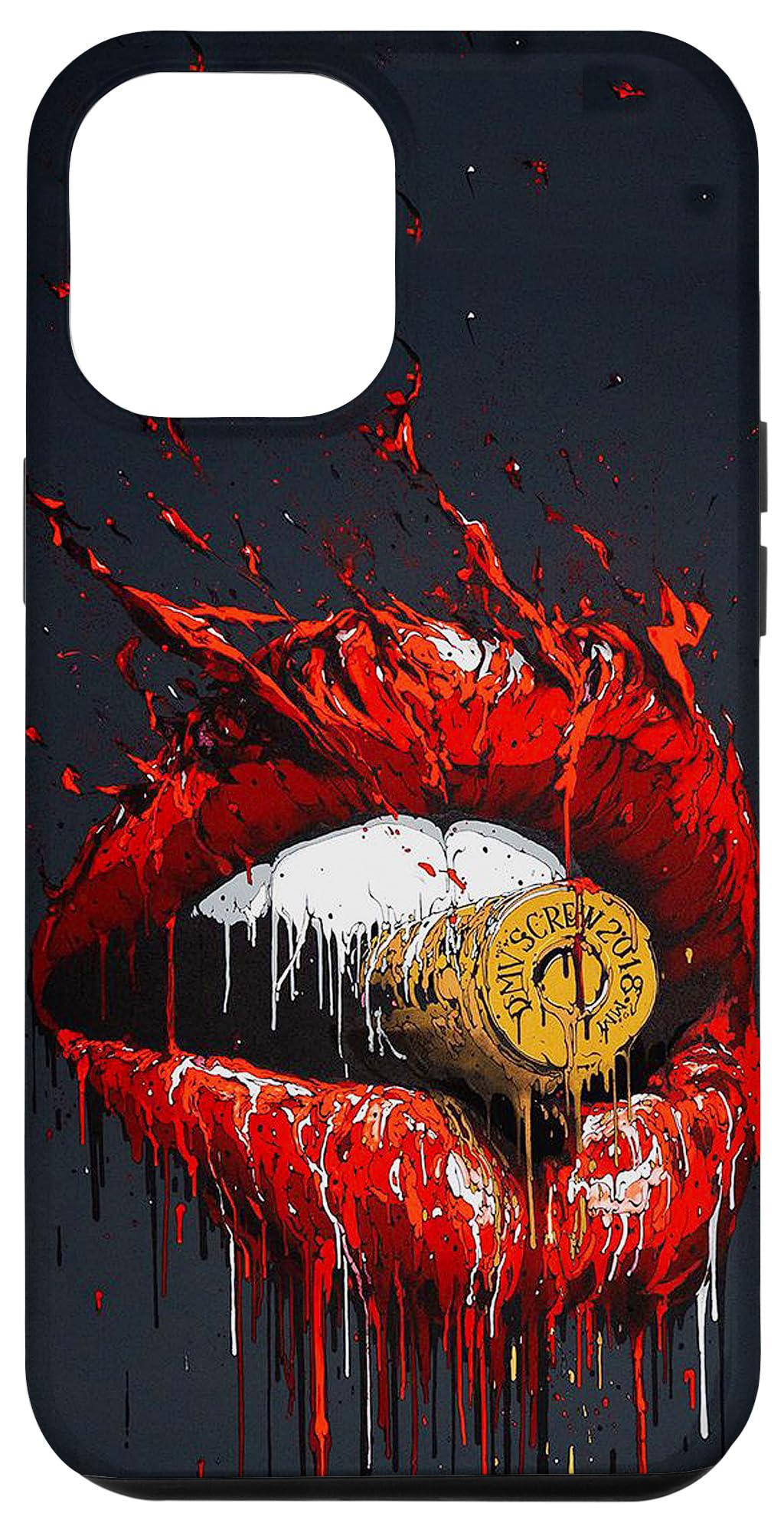 iPhone 12 Pro Max Case - Premium Red Lip Biting Bullet Design Protective Cover | Slim Fit, Shockproof & Scratch Resistant | Perfect for Daily Use, Travel & Fashion Accessory